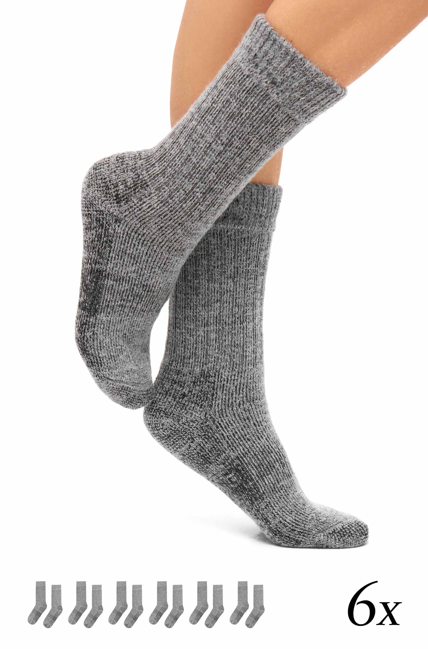 Alpaka Socken FROTTEE SOCKE 6er Pack aus Alpaka-Wolle-Mix