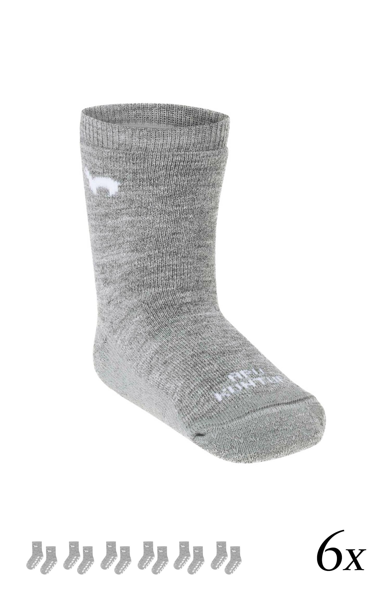 Lot de 6 chaussettes en alpaga ABS pour enfants (tailles 15-29) en mélange de laine d'alpaga