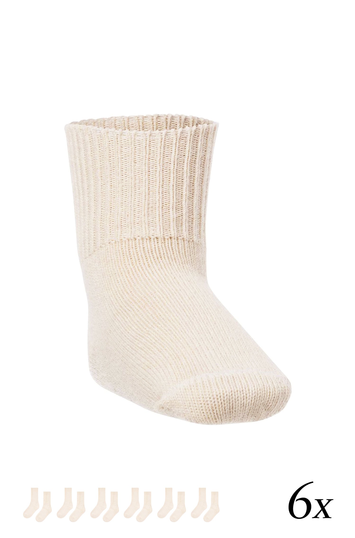Chaussettes en alpaga pour enfants (taille 15-29), lot de 6, composées à 70 % de bébé alpaga et à 25 % de coton