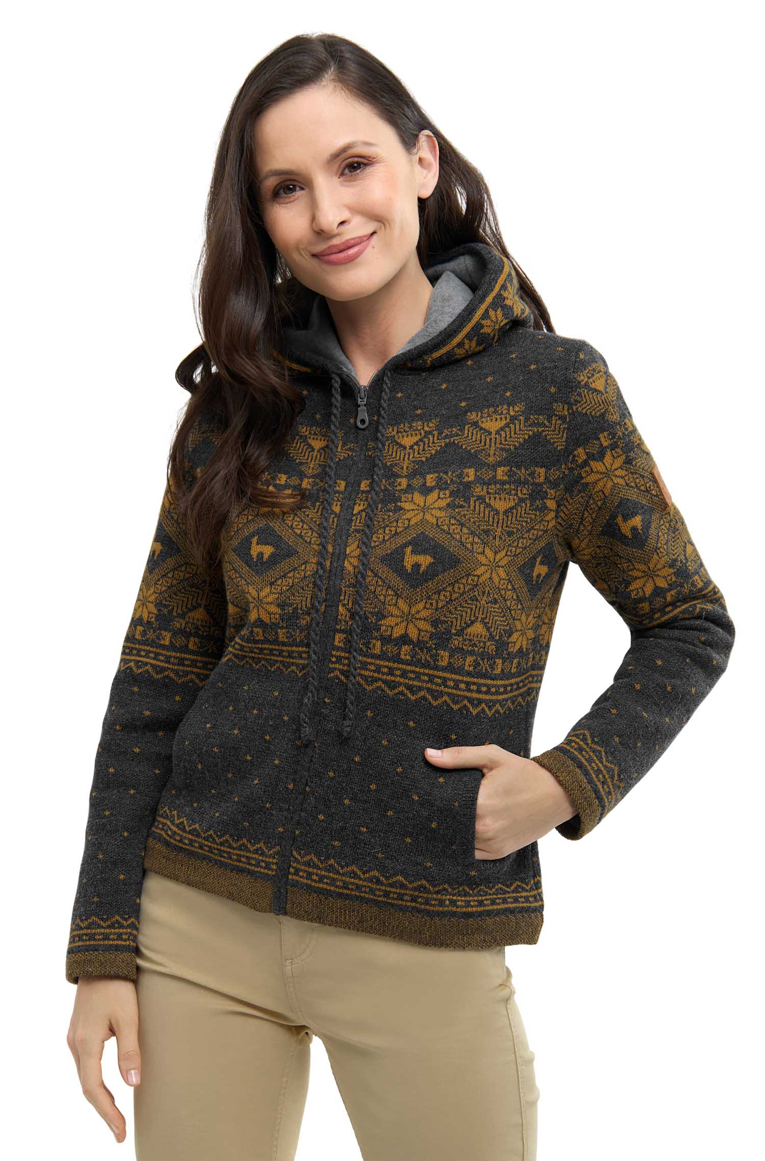 Alpaka Strickjacke ANDEN ROCA aus 100% Alpaka