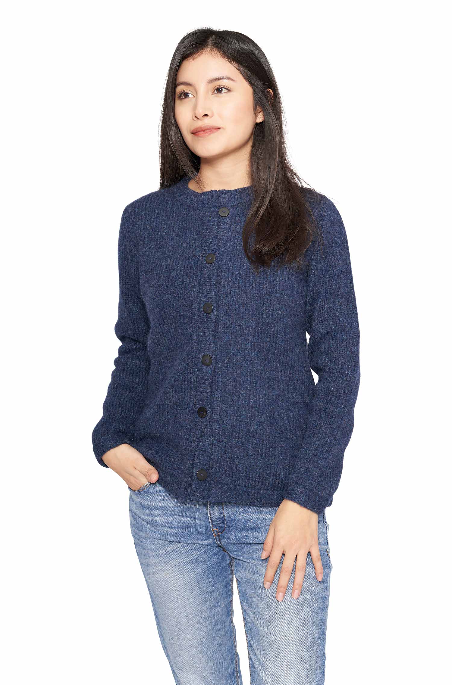 Alpaka Strickjacke ASA aus Baby Alpaka und Wolle