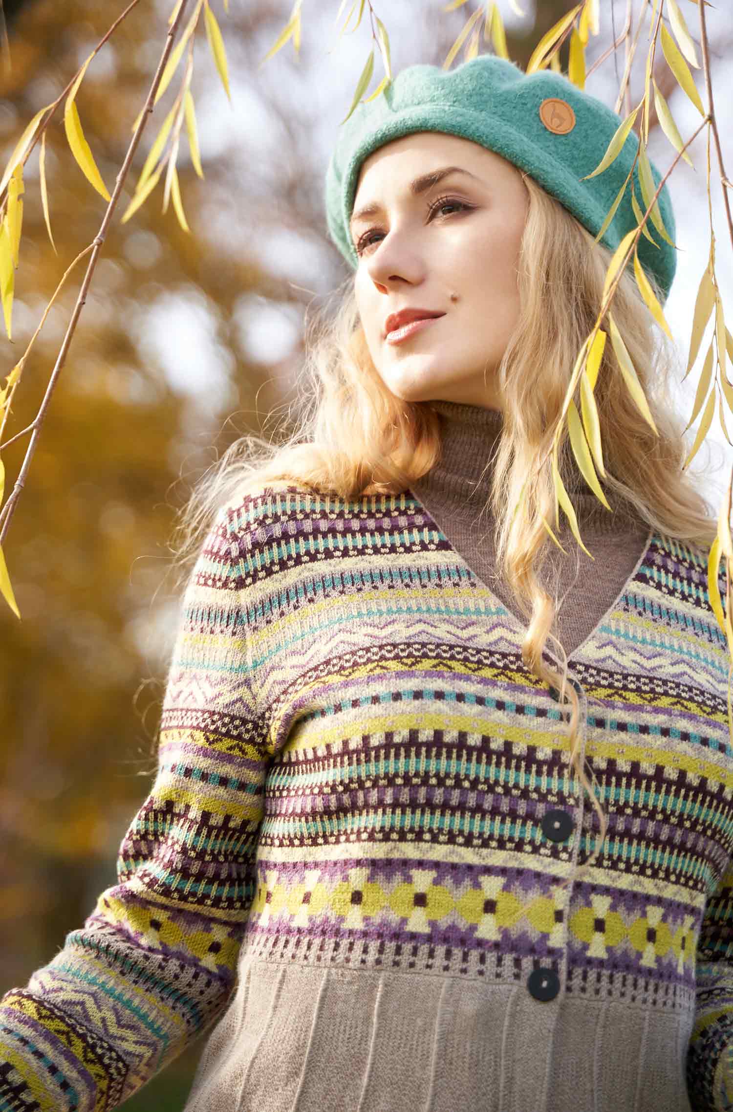 Alpaka Strickjacke DILAYA aus 100% Baby Alpaka
