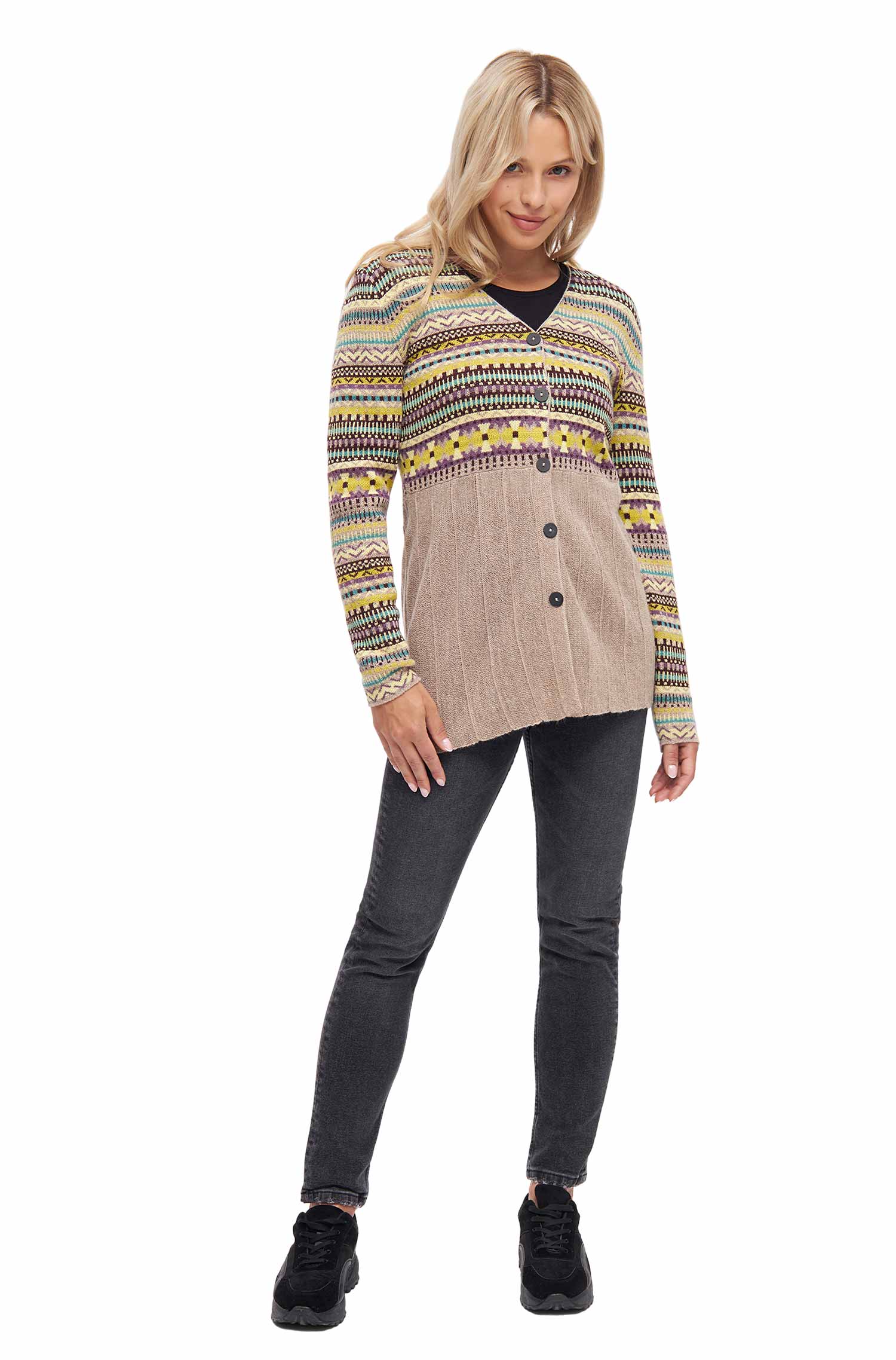 Alpaka Strickjacke DILAYA aus 100% Baby Alpaka