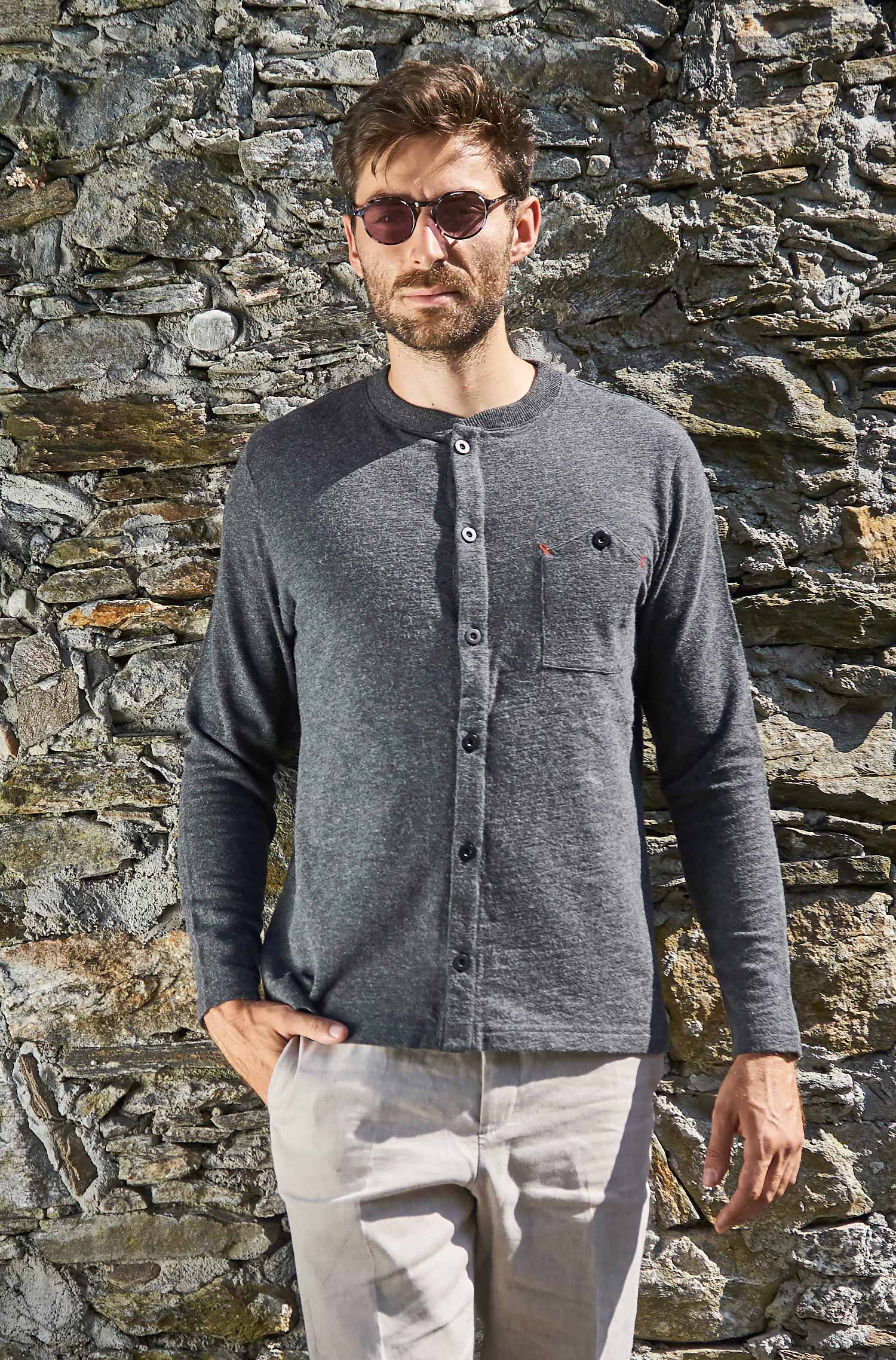 Alpaka Strickjacke GERSON aus Baumwolle und Royal Alpaka