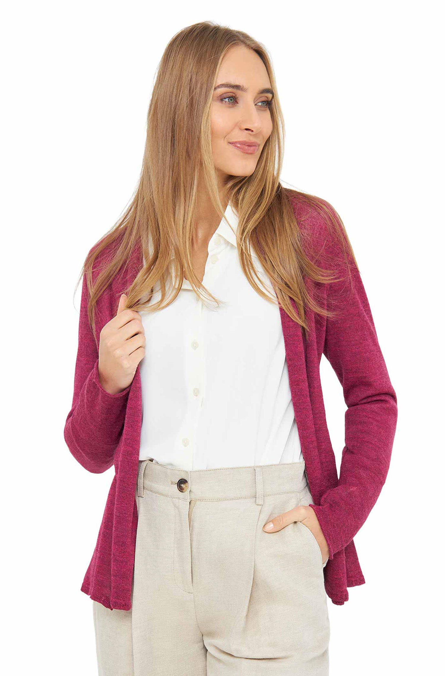 Alpaka Strickjacke PENELOPE aus 100% Baby Alpaka