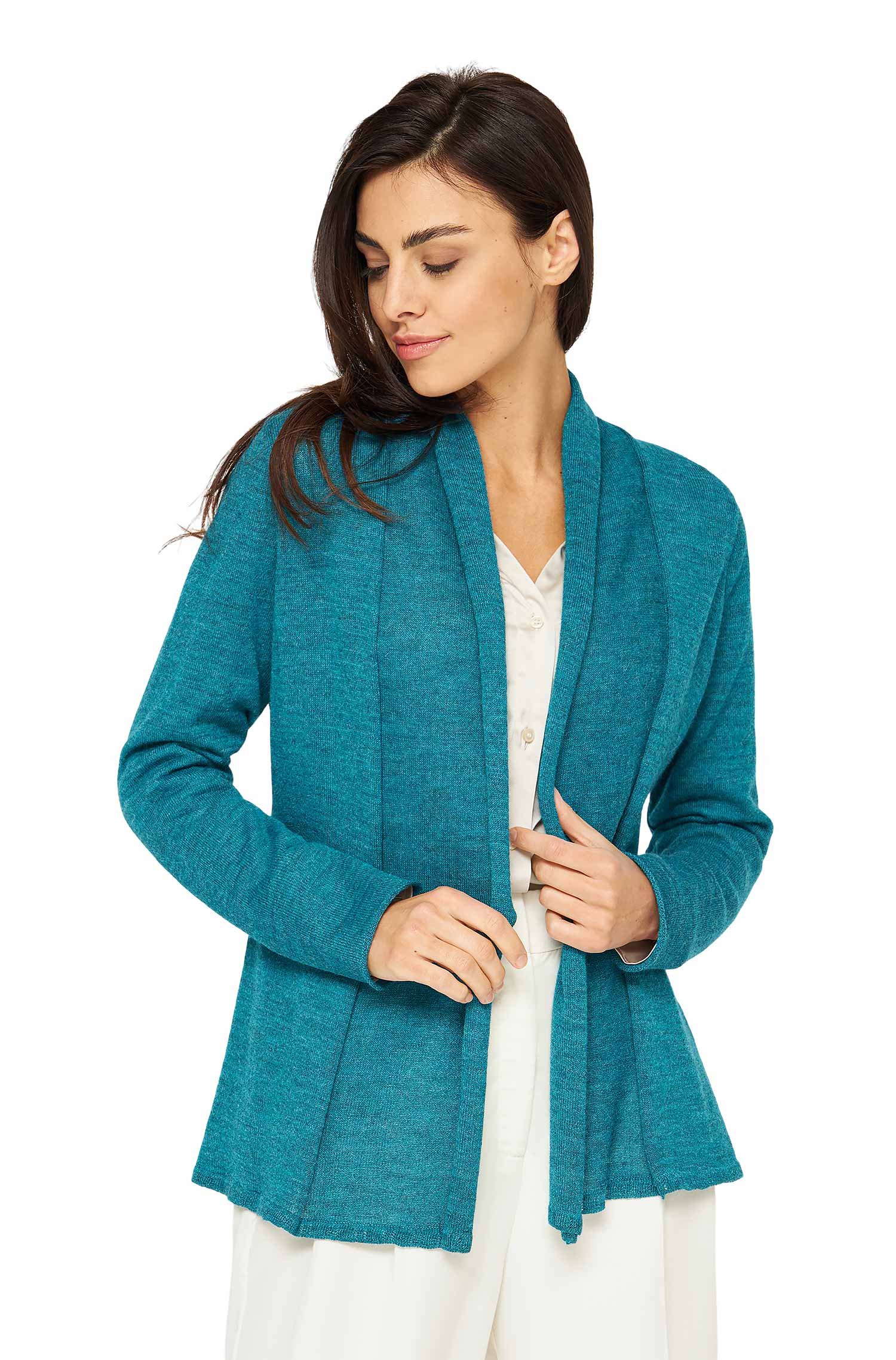 Alpaka Strickjacke PENELOPE aus 100% Baby Alpaka