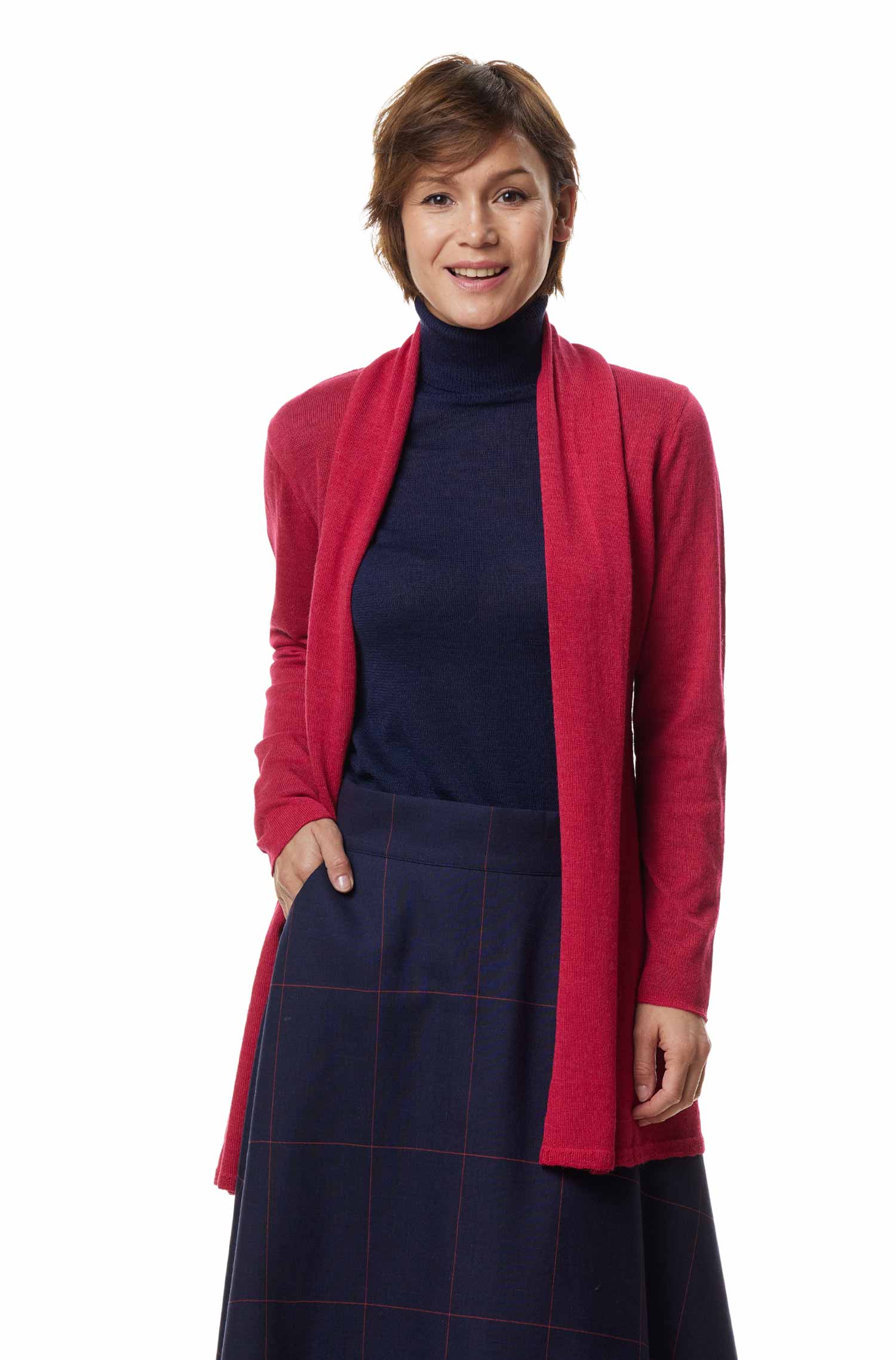 Alpaka Strickjacke PENELOPE LONG aus 100% Baby Alpaka