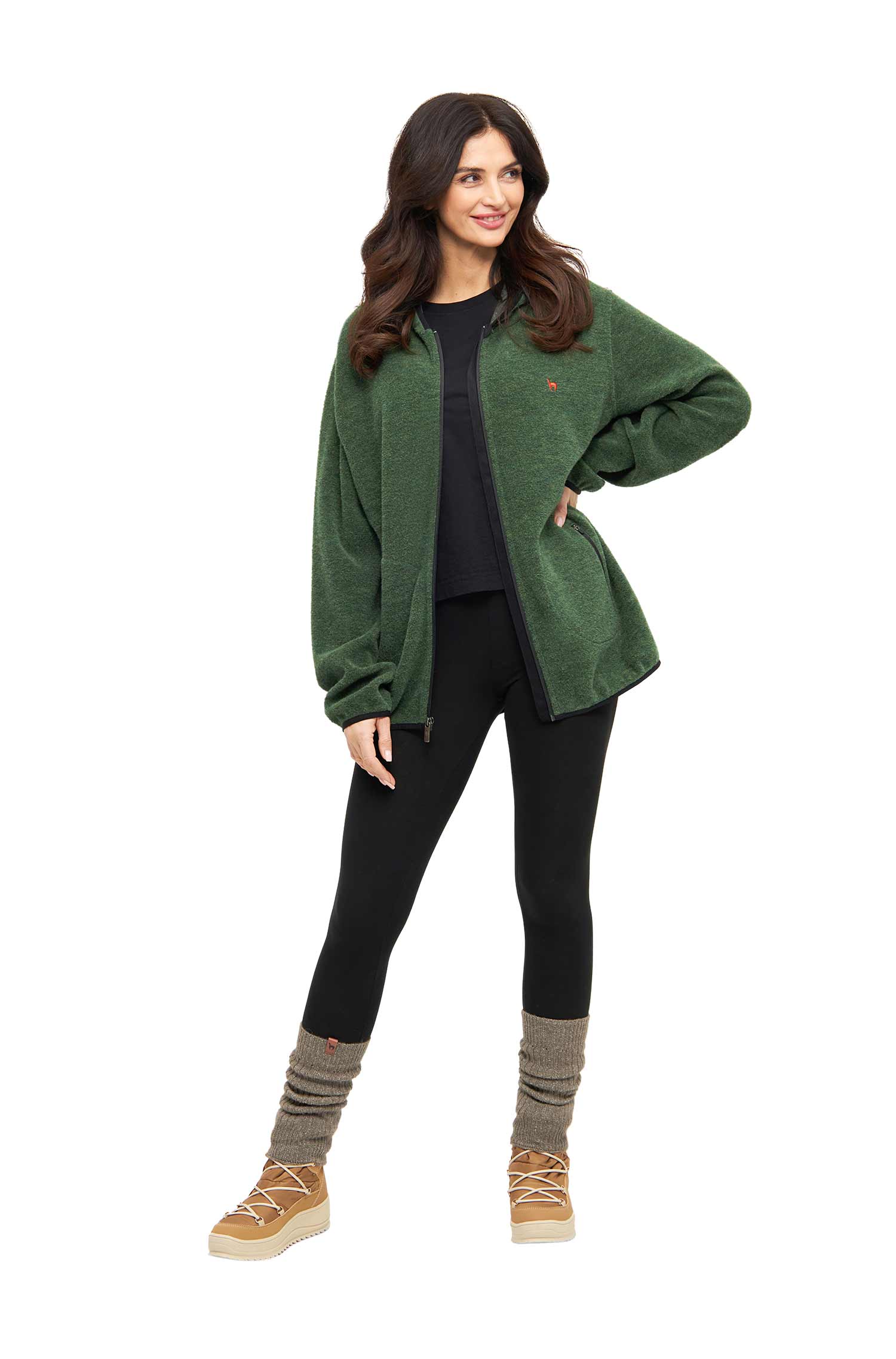 Alpaka Unisex Kapuzenjacke APU FLEECE