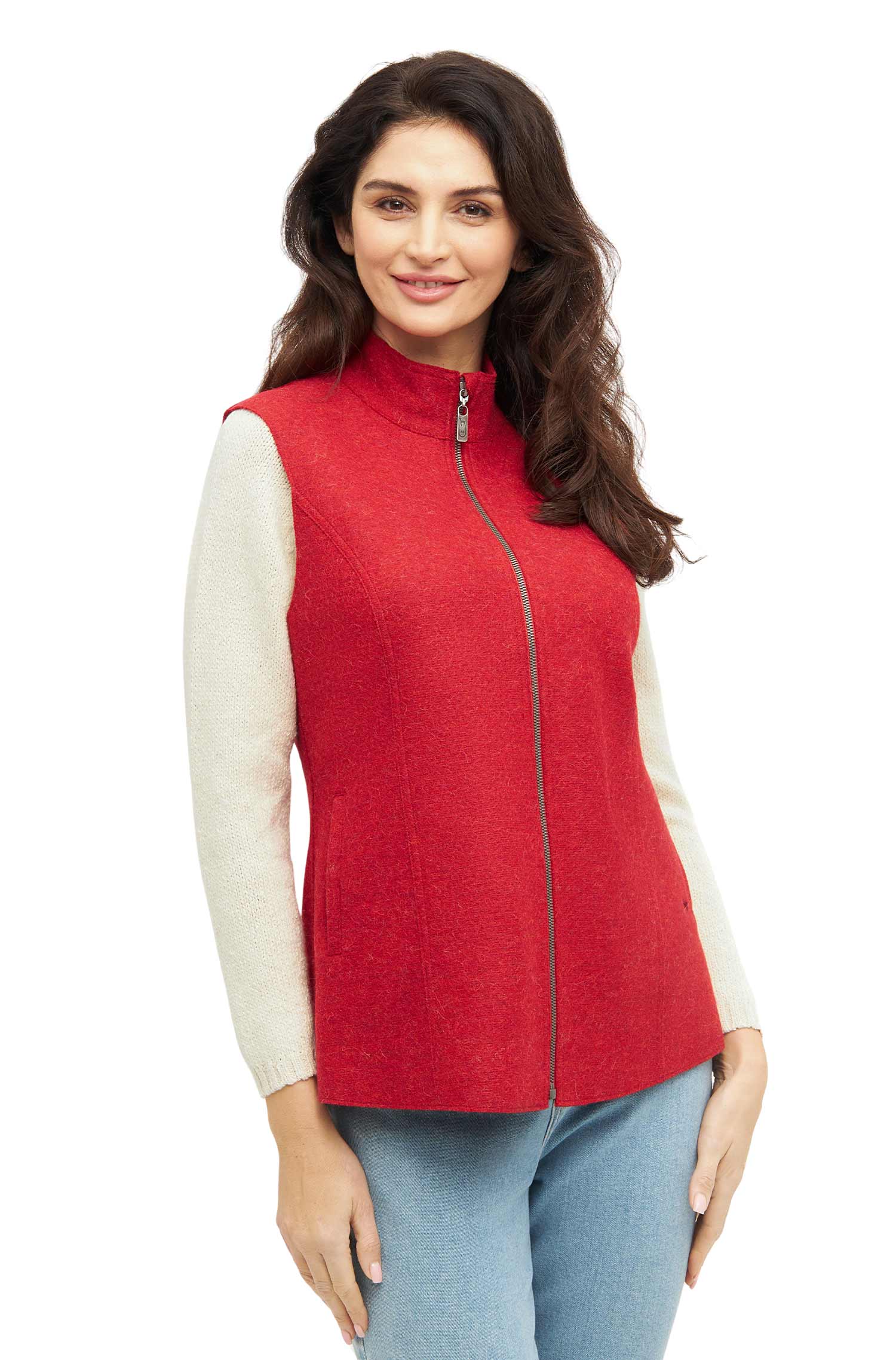 Alpaka Walk-Weste AVELINA aus Alpaka & Merinowolle