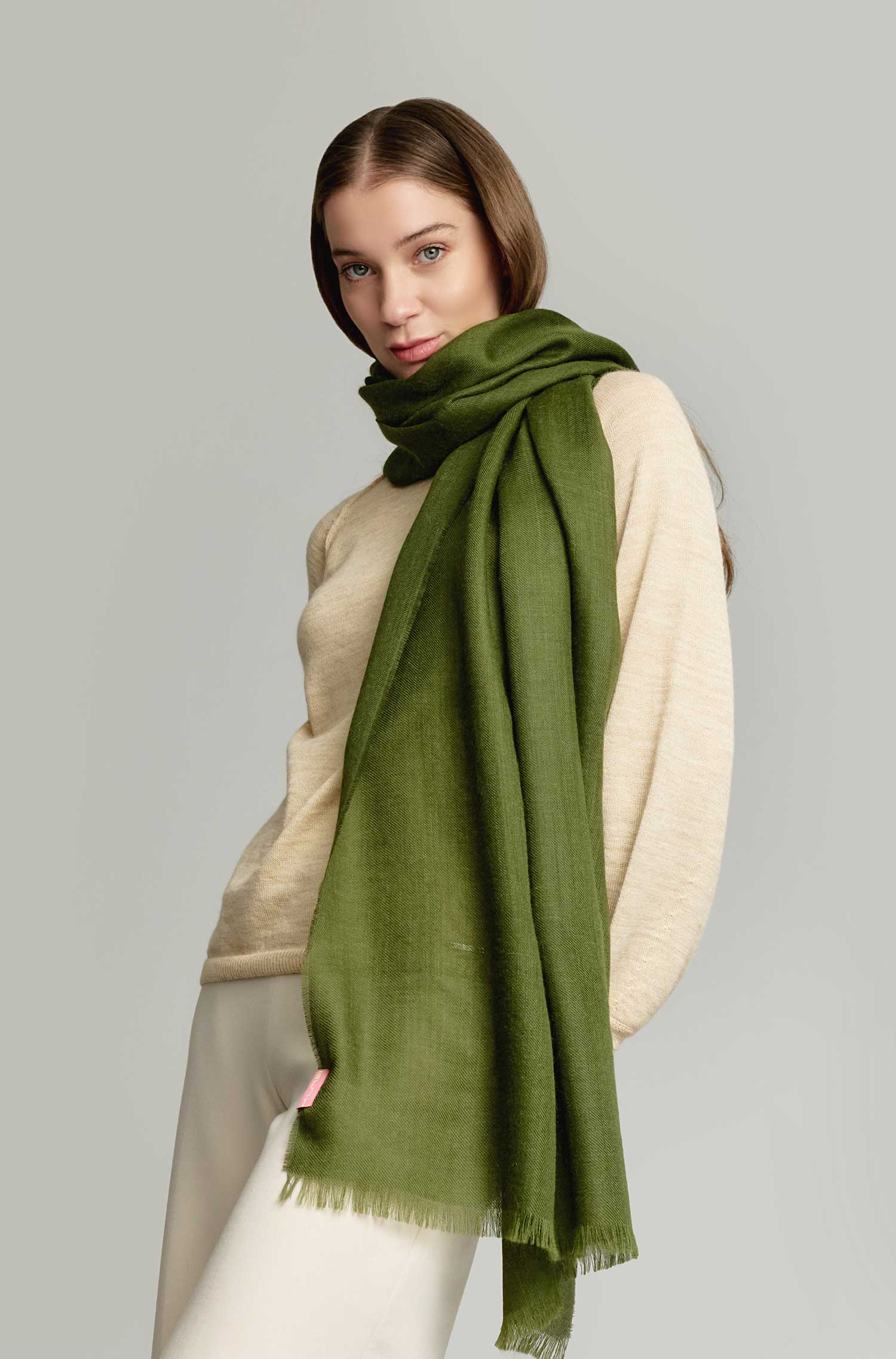 Alpaca woven scarf AMARETO made from 100% baby alpaca