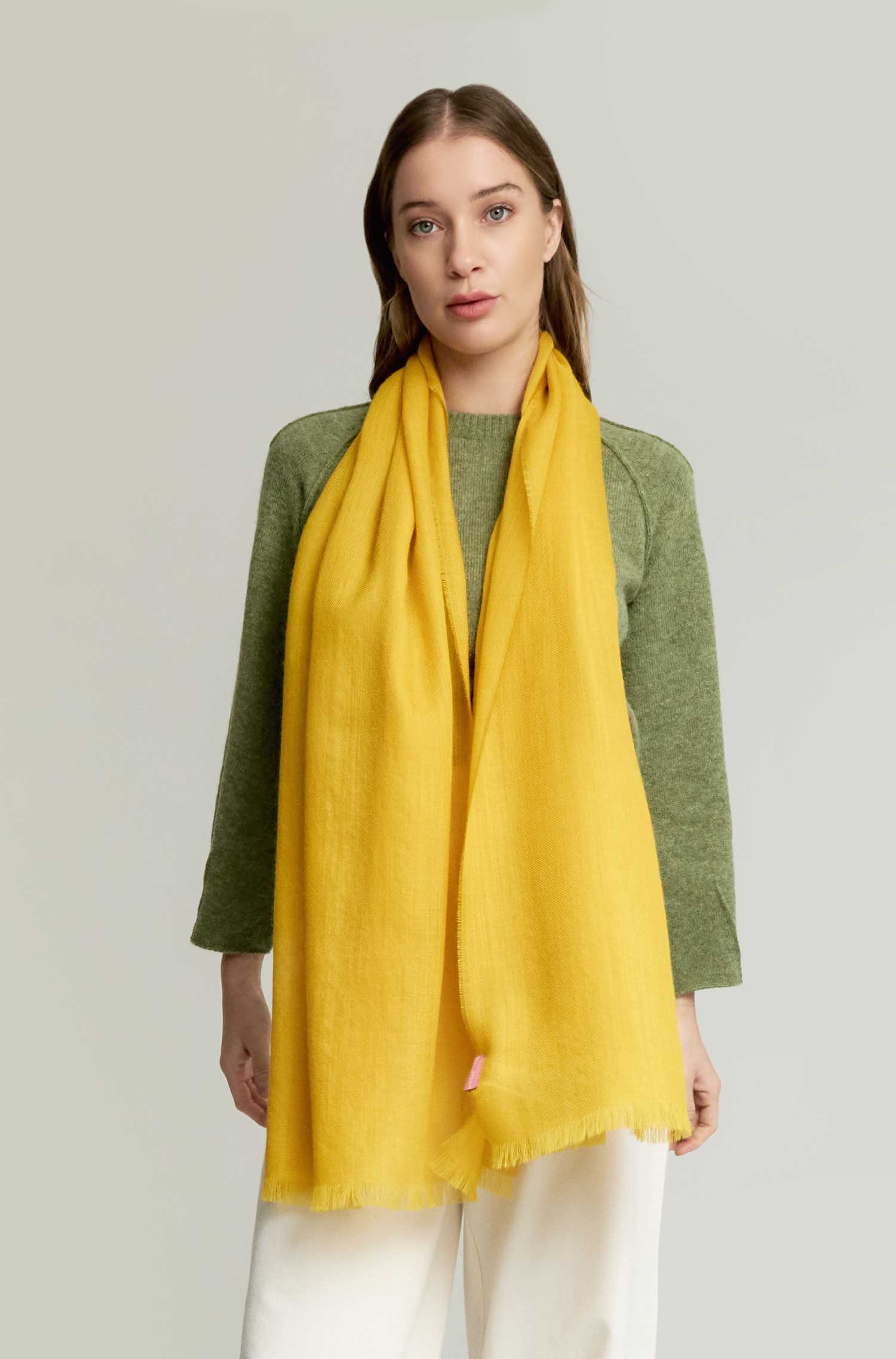 Alpaca woven scarf AMARETO made from 100% baby alpaca