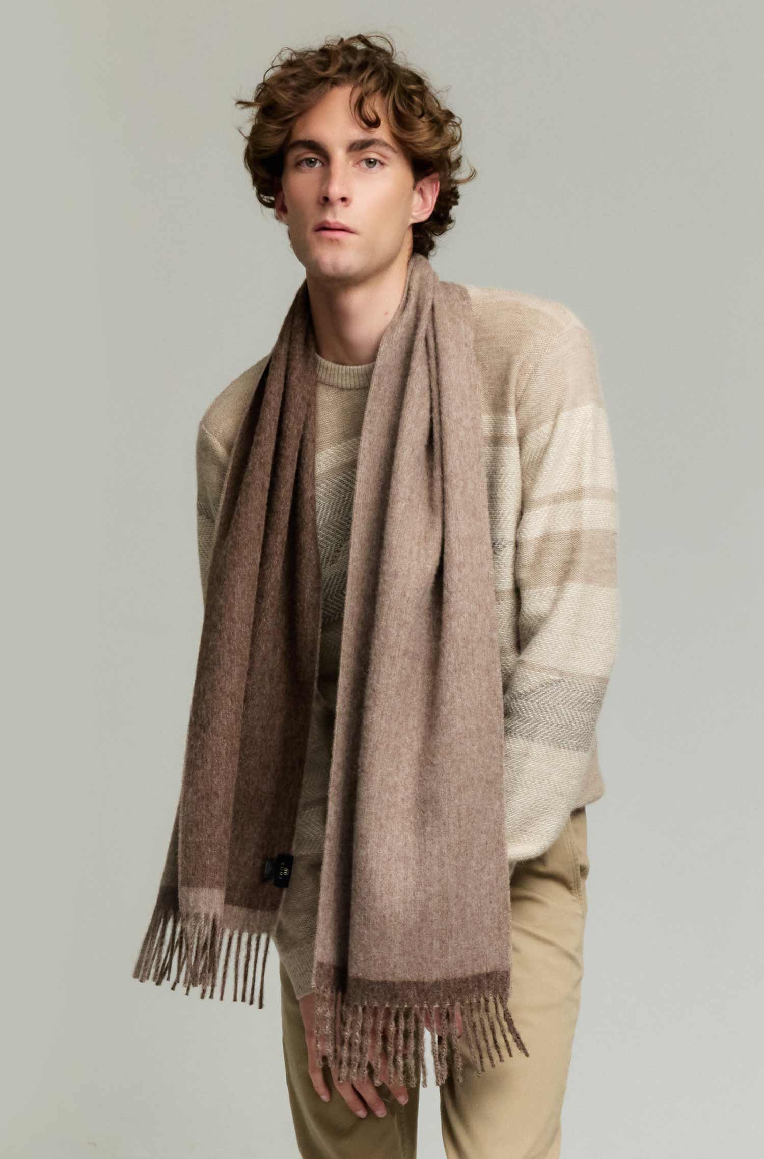 Alpaka Webschal STOCK 1 aus 100% ungefärbtem Baby Alpaka