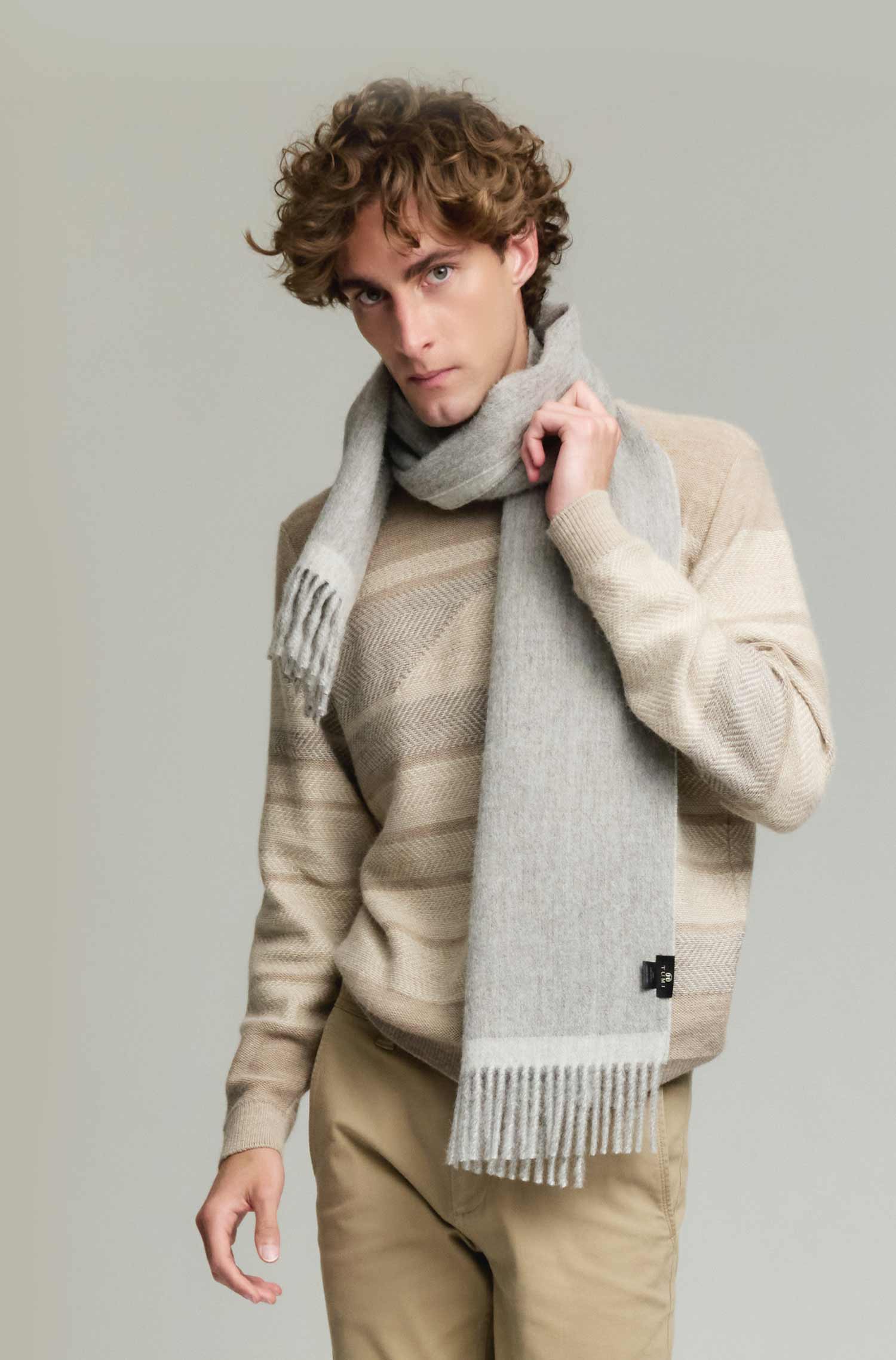 Alpaka Webschal STOCK 1 aus 100% ungefärbtem Baby Alpaka