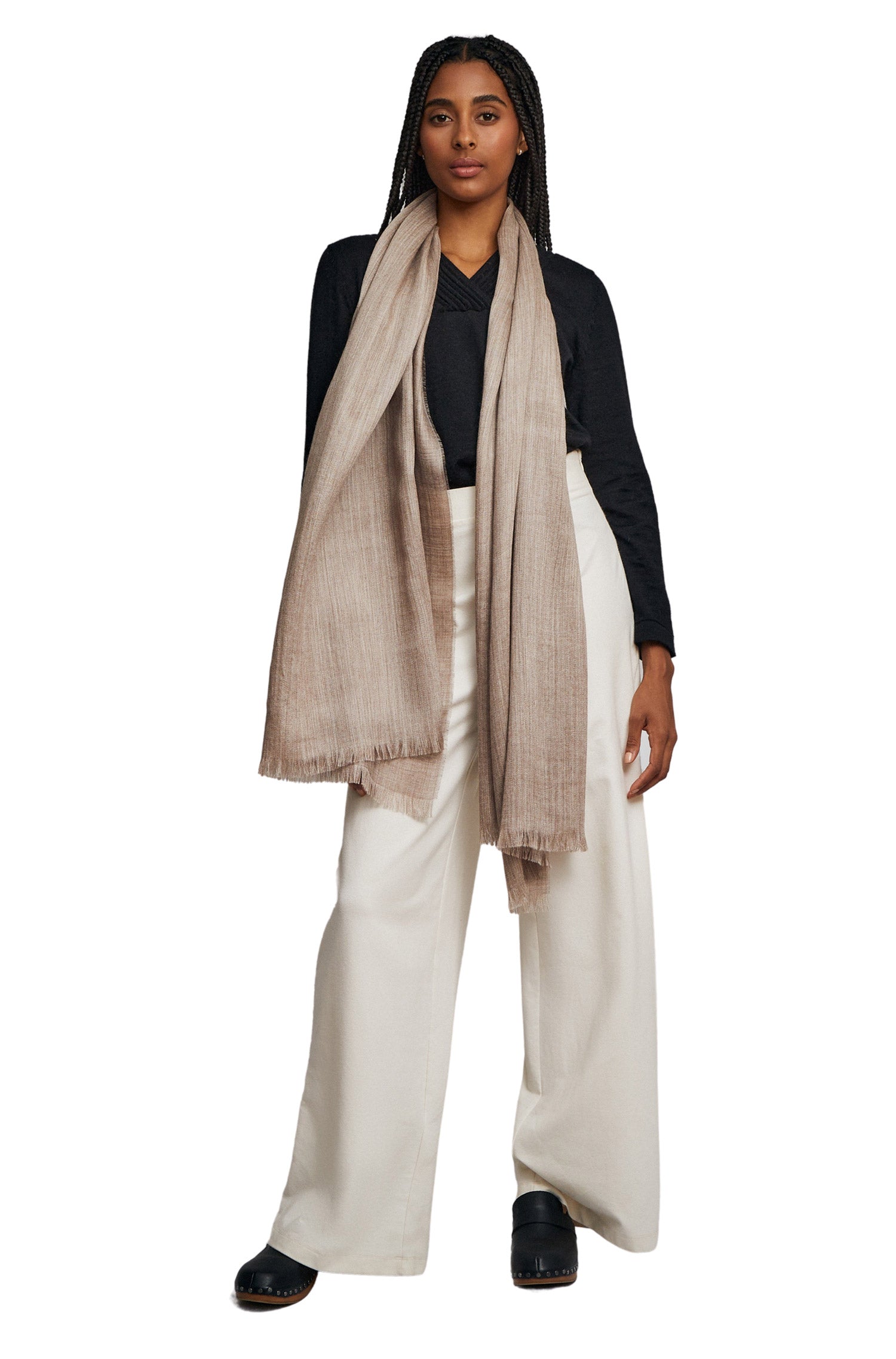 Alpaca woven scarf TEABERRY ECO made of alpaca & silk