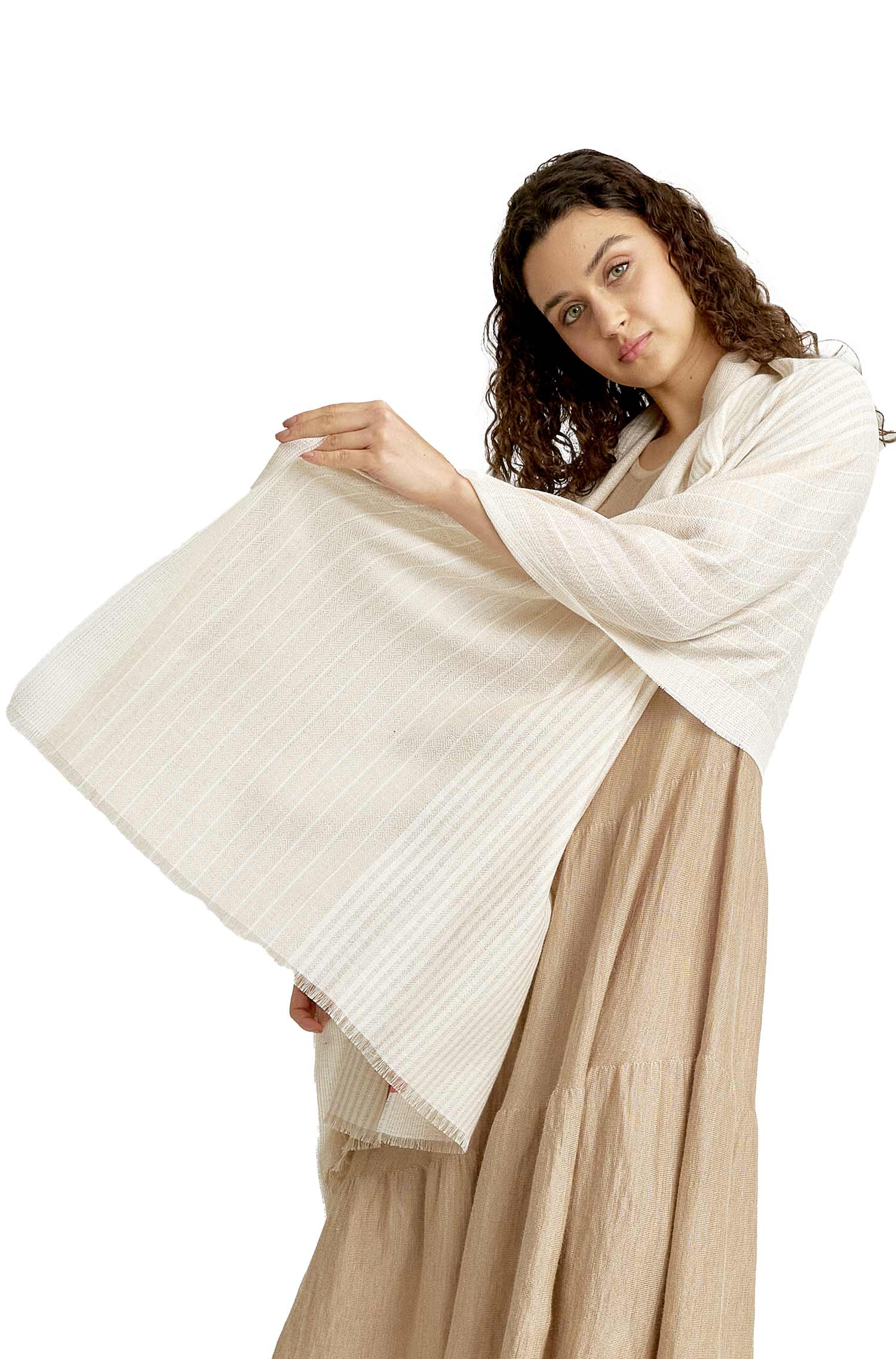 Alpaca woven scarf WALDEN made from baby alpaca eco, organic cotton & silk