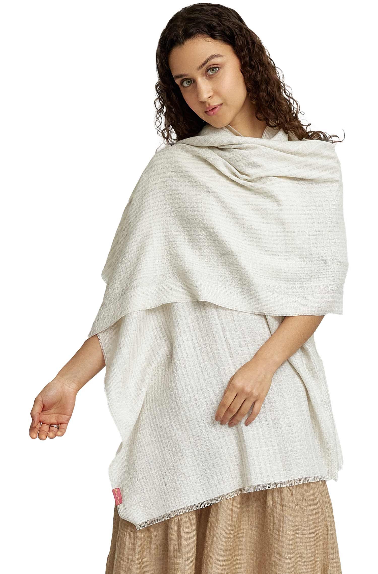 Alpaca woven scarf WALDEN made from baby alpaca eco, organic cotton & silk