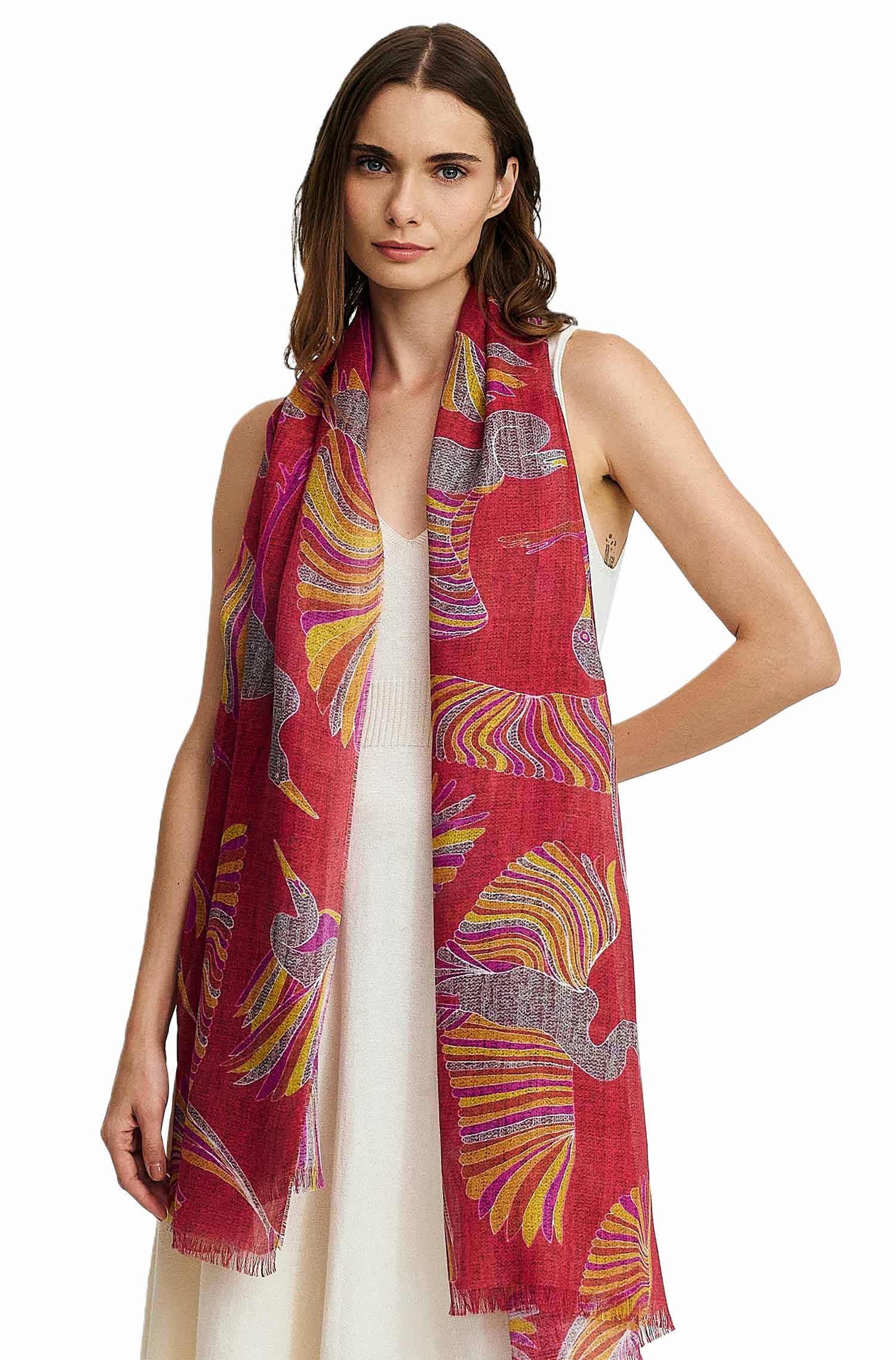 Alpaca woven scarf WALLON made of baby alpaca & silk