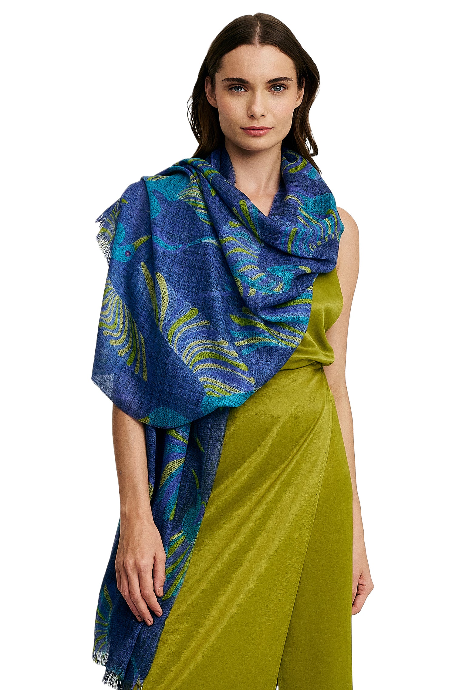 Alpaca woven scarf WALLON made of baby alpaca & silk