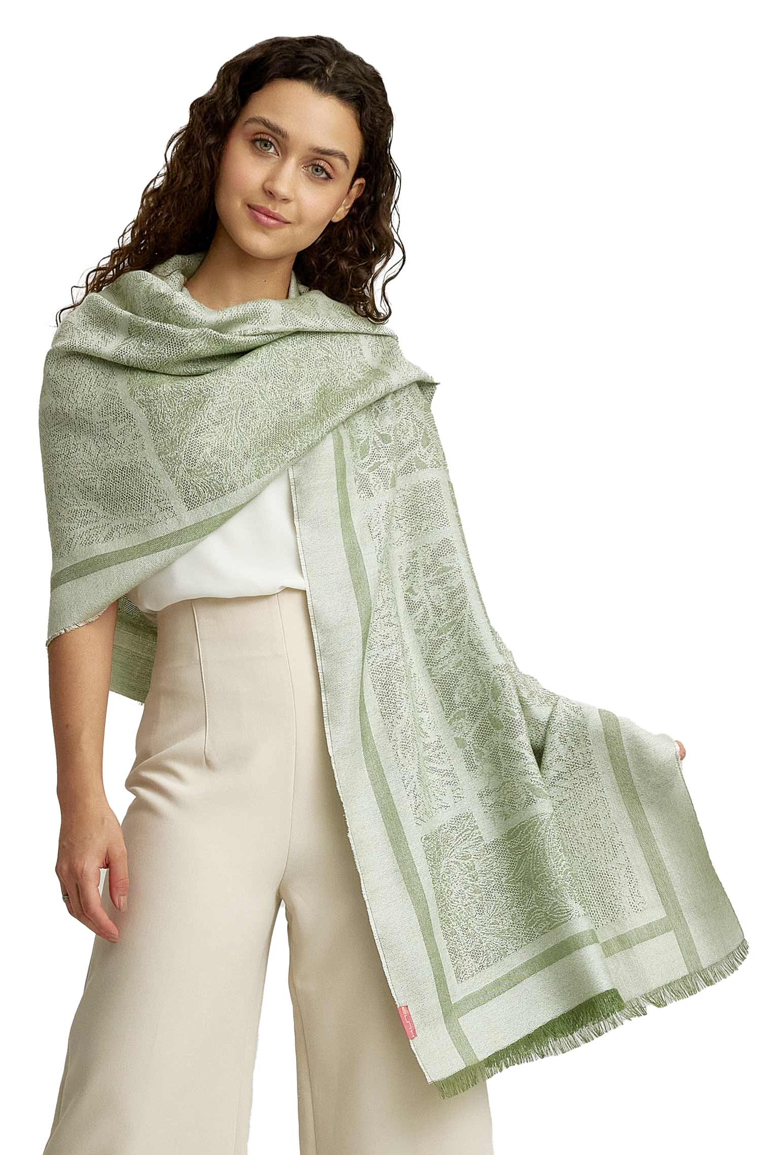 Alpaca woven scarf WATER made of baby alpaca & silk
