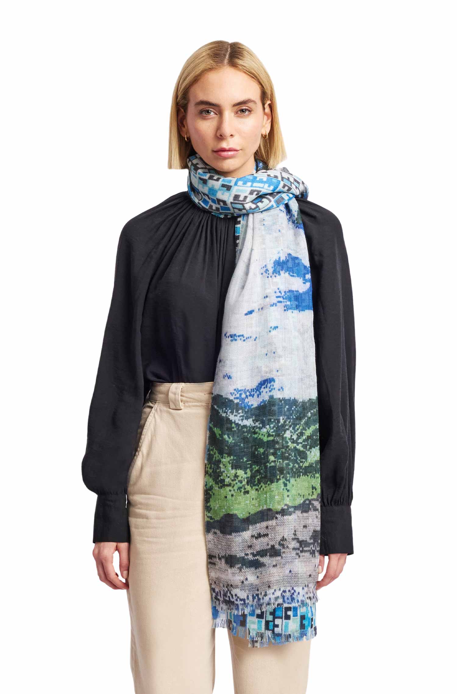 Alpaka Webschal WAZE aus Alpaka & Seide