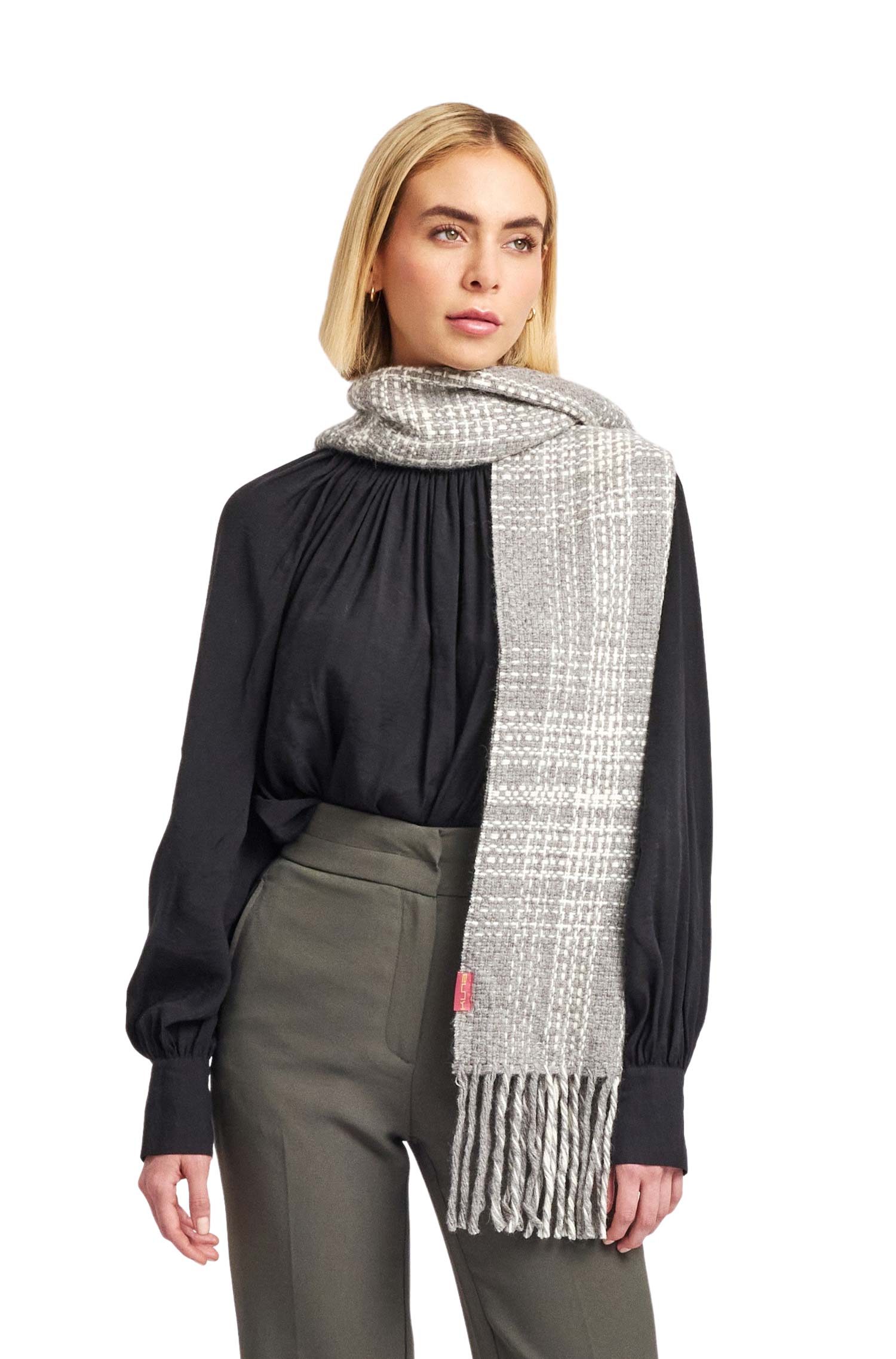 Alpaka Webschal WEED aus Baby Alpaka & Wolle