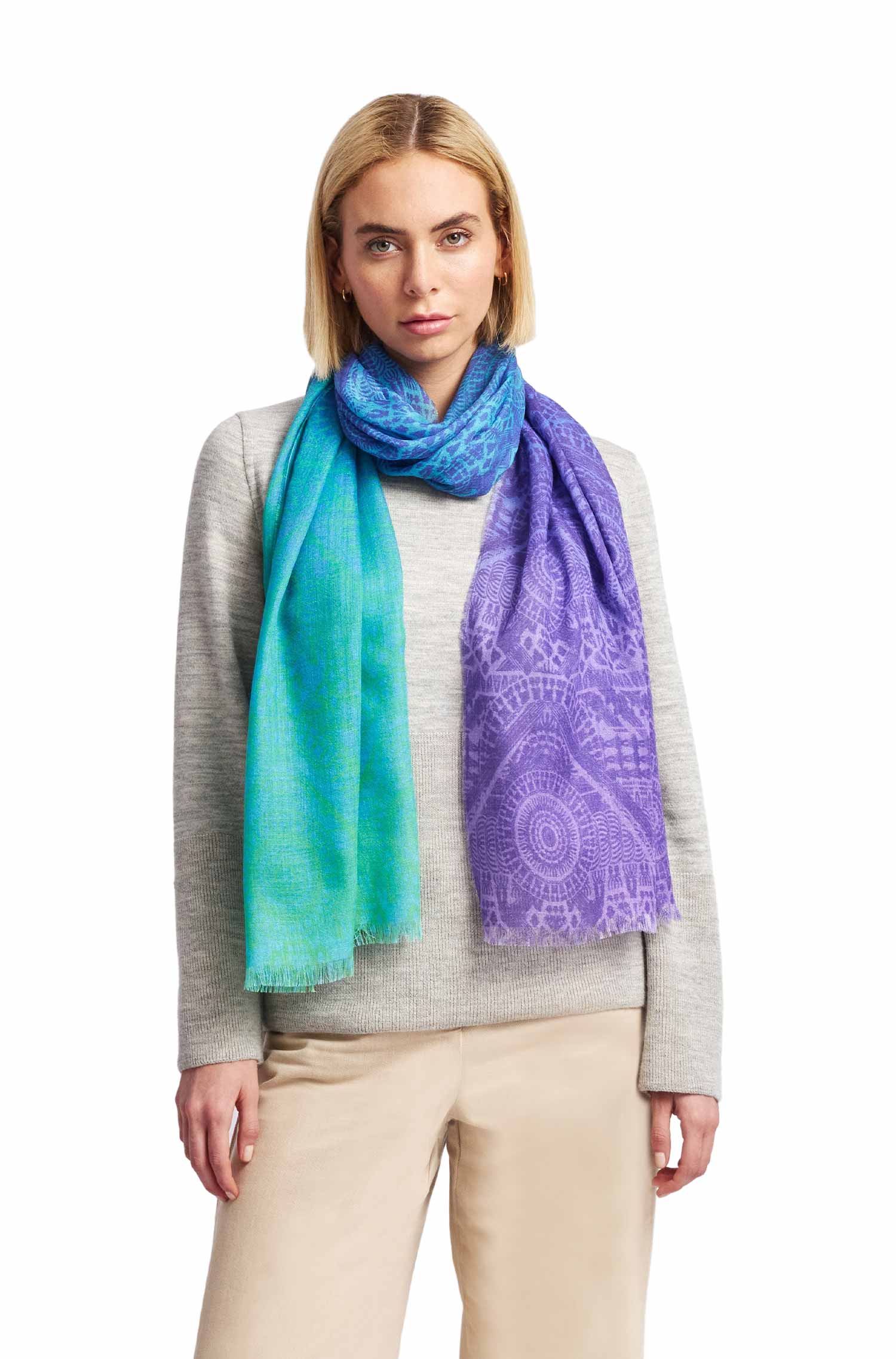 Alpaca woven scarf CHRISTMAS made of alpaca & silk