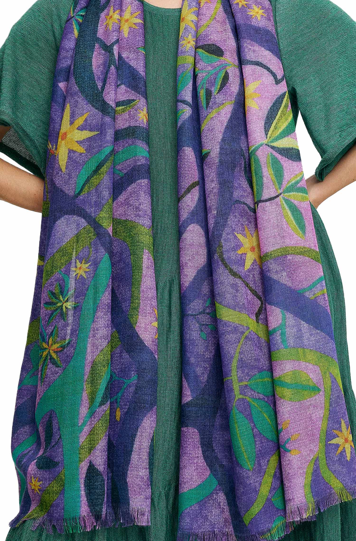 Alpaka Webschal WESTERN aus Baby Alpaka & Seide