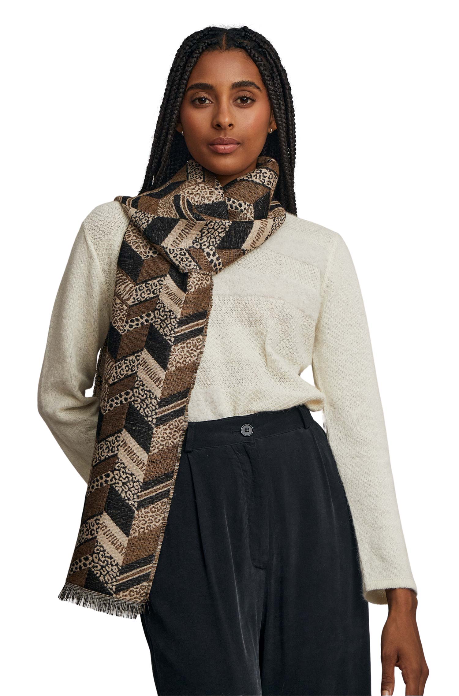 Alpaca woven scarf WILDLIFE made of baby alpaca & silk