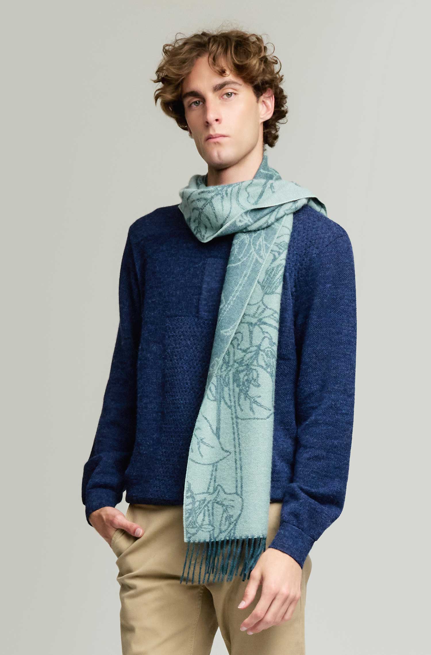Alpaca woven scarf YETZAEL made from 100% baby alpaca