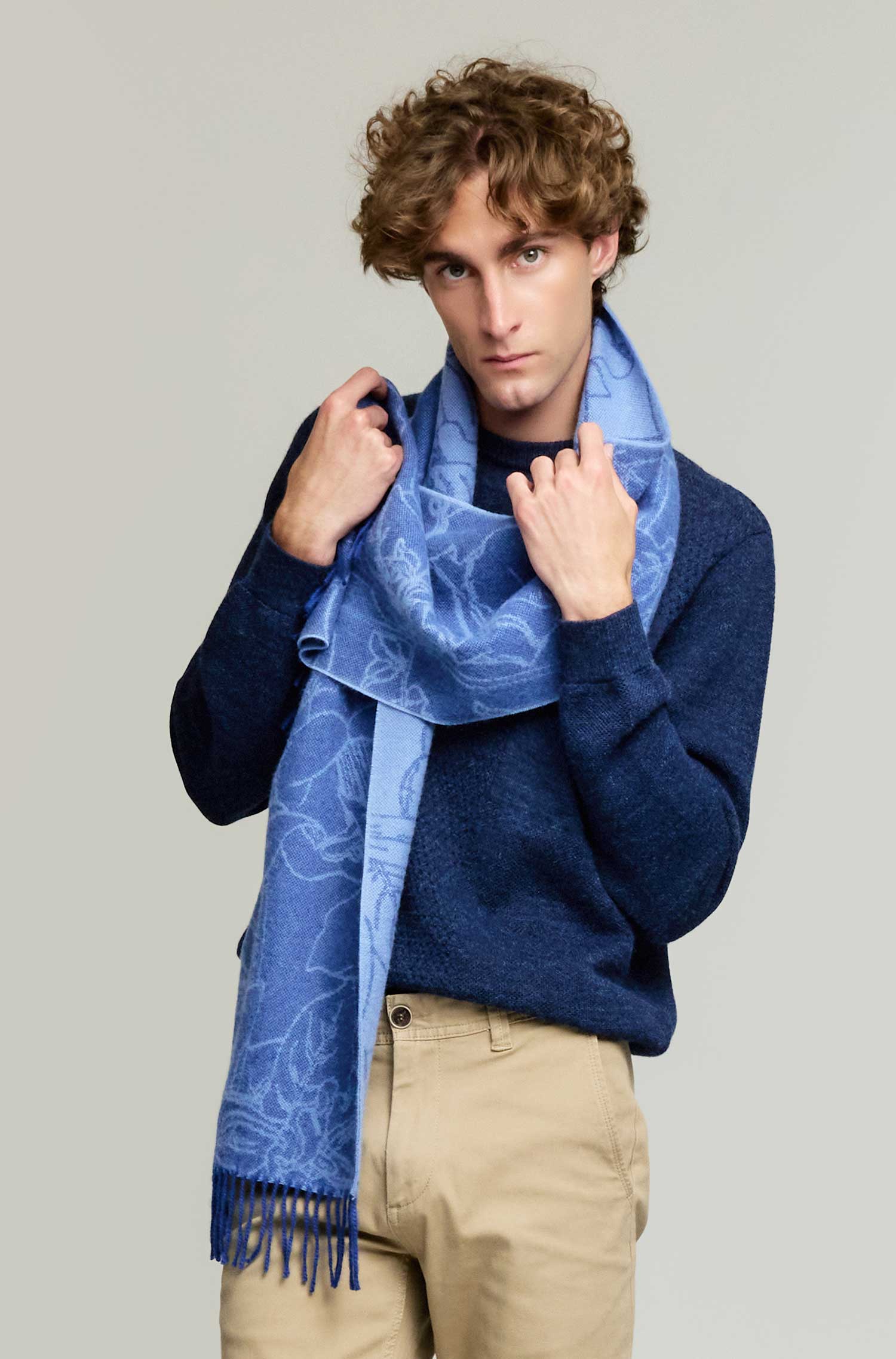 Alpaca woven scarf YETZAEL made from 100% baby alpaca