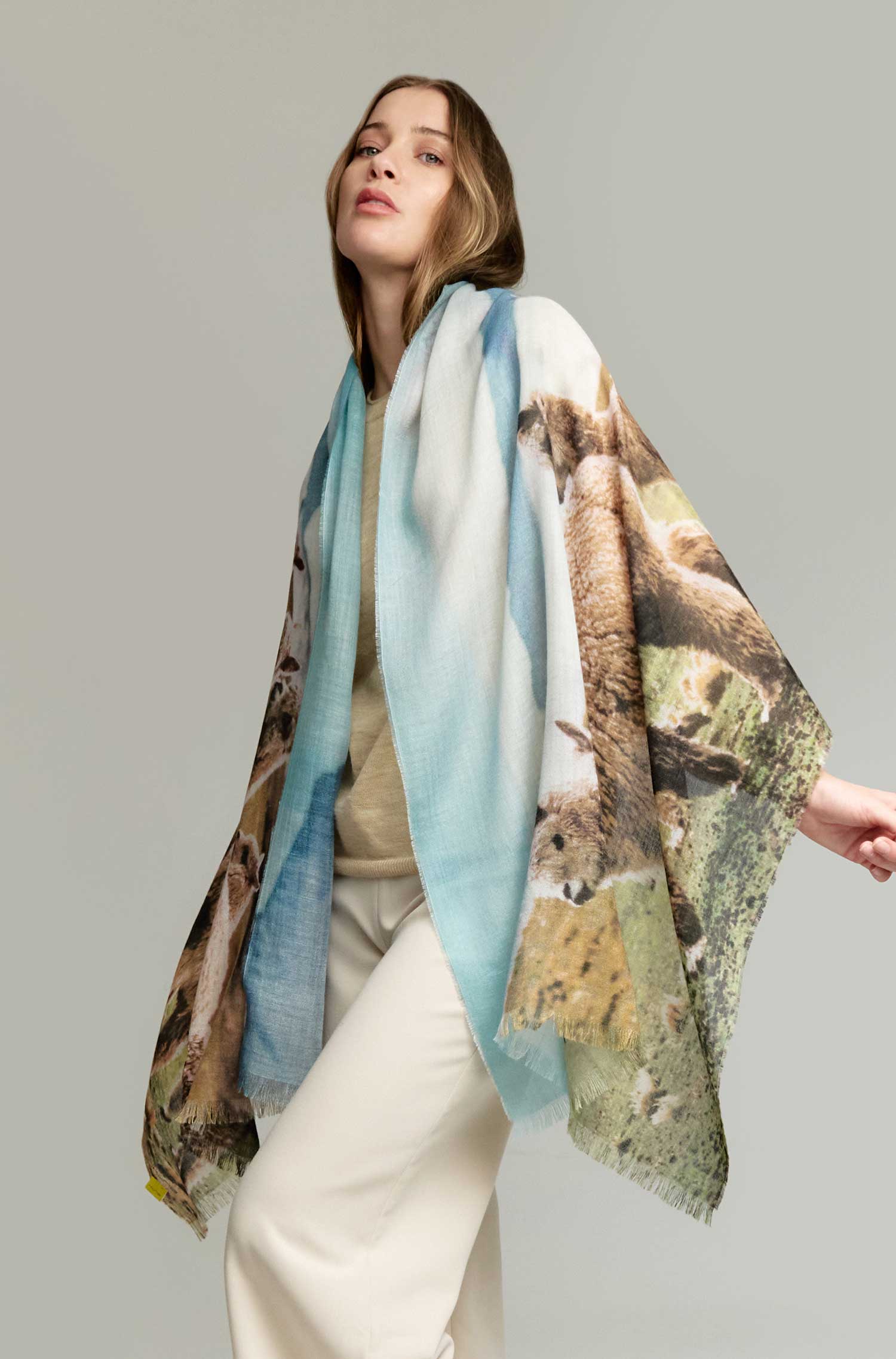 Alpaca woven scarf YORI made of baby alpaca & silk