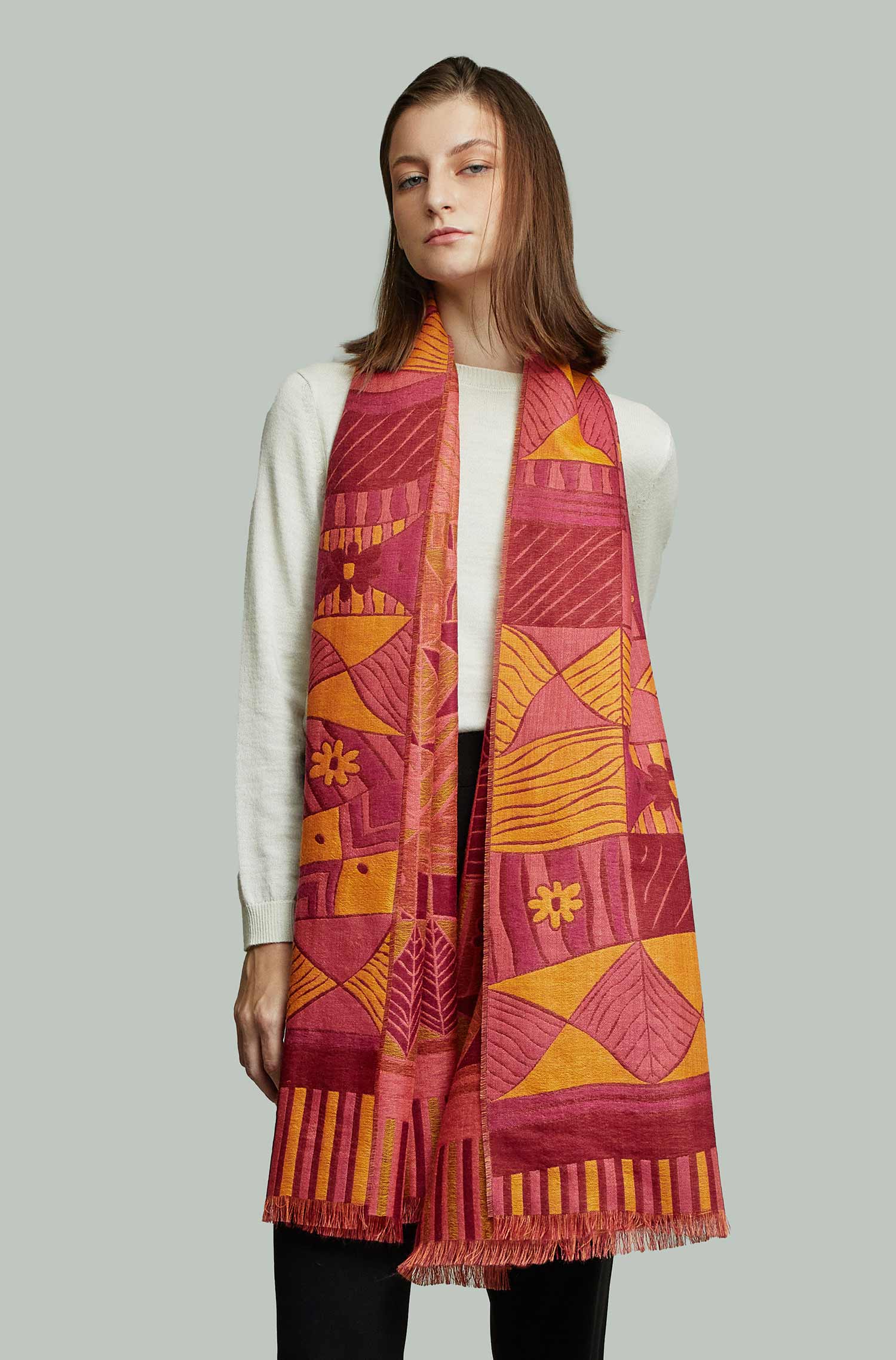 Alpaca woven scarf YSIEL made of baby alpaca & silk