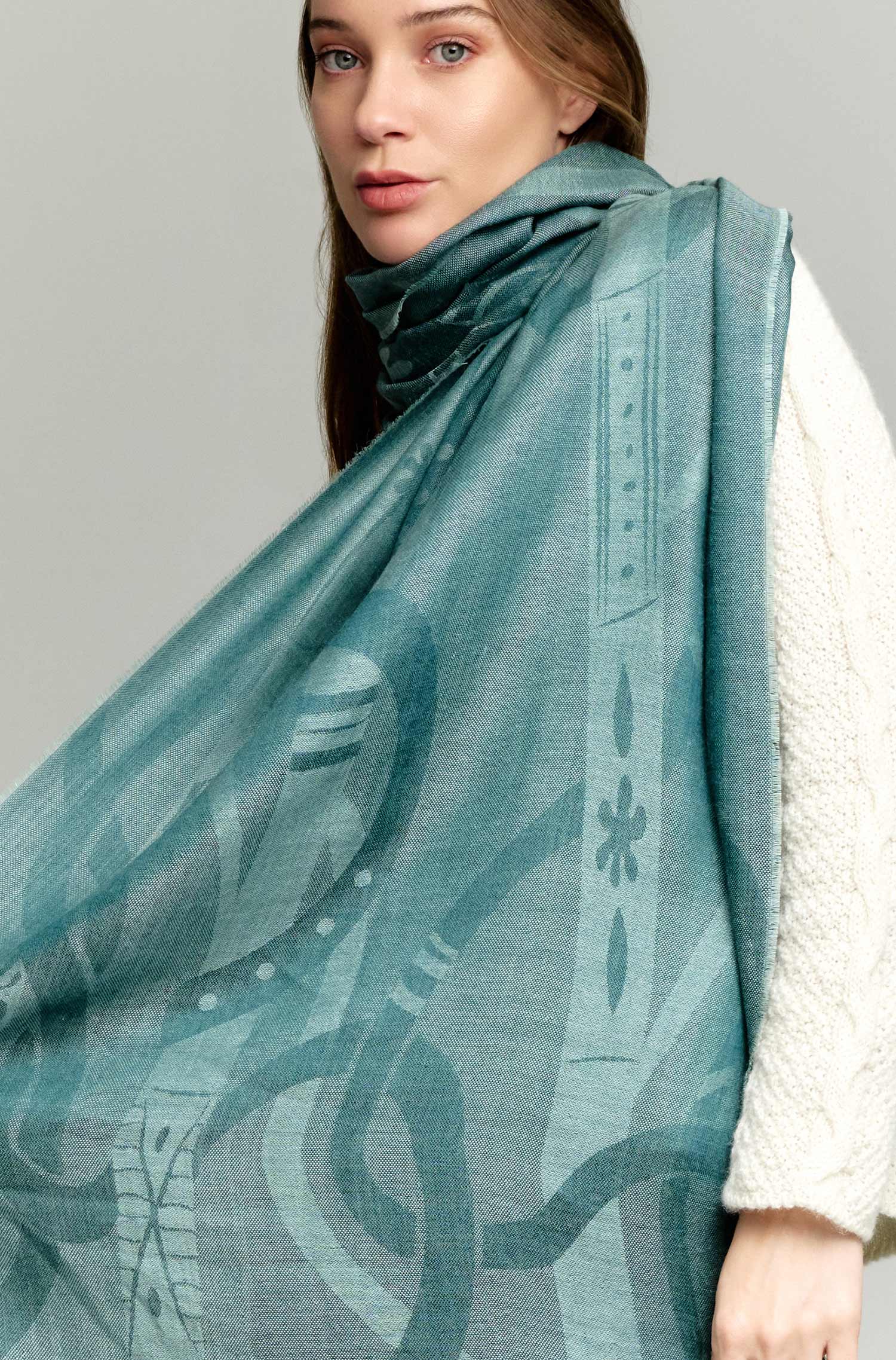 Alpaka Webschal YULENE aus Baby Alpaka & Seide