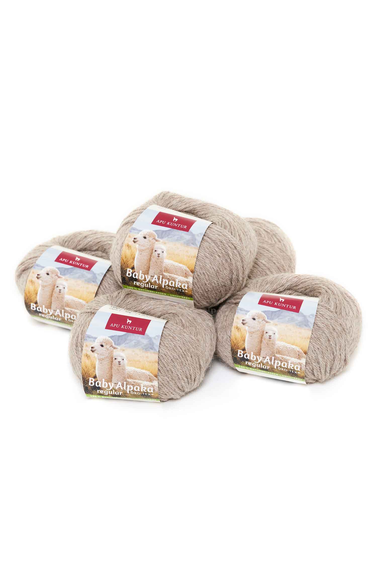Alpaka Wolle REGULAR | 50g | 5er Pack | 100% Baby Alpaka | 36 Farben