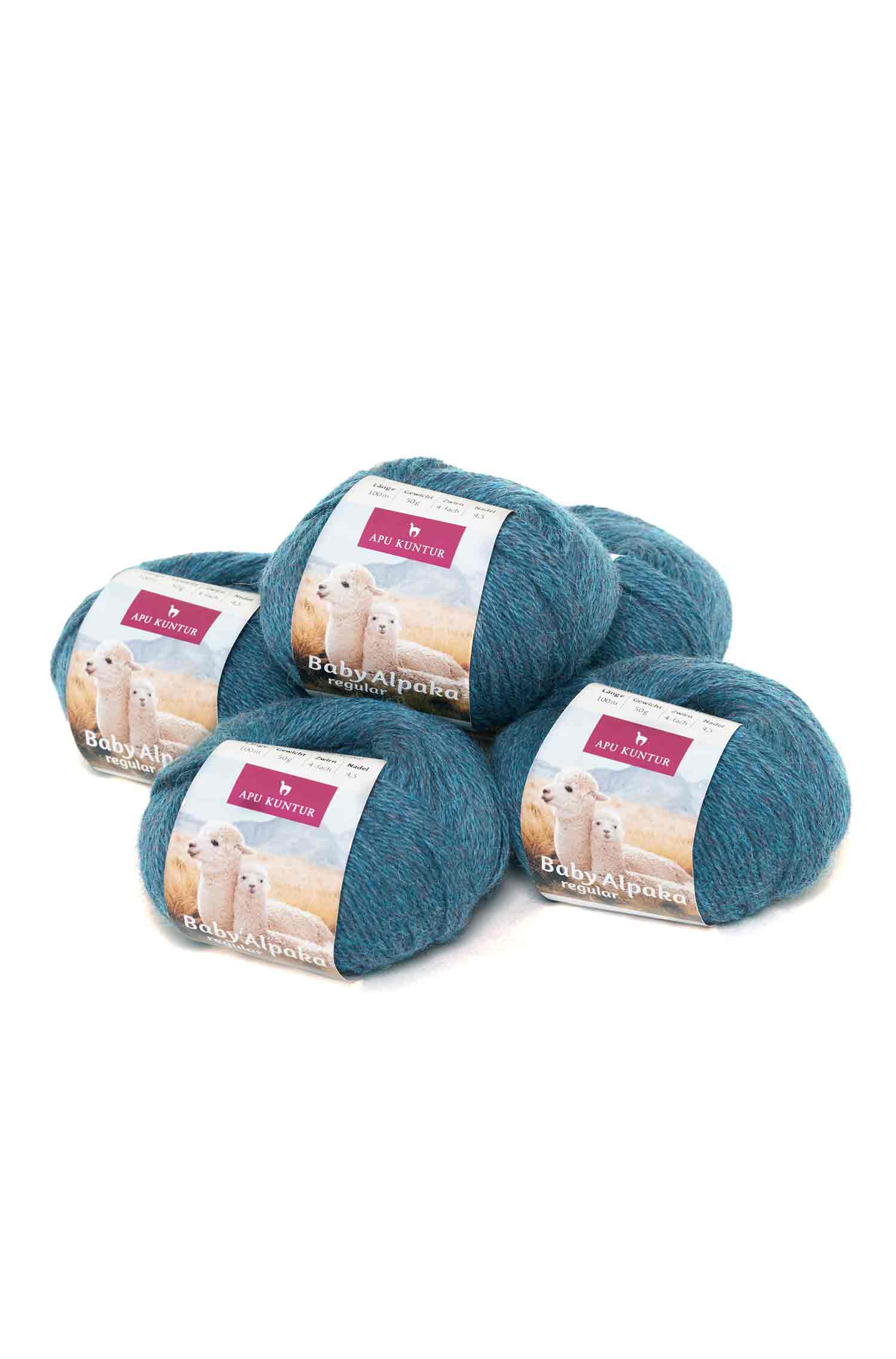 Alpaka Wolle REGULAR | 50g | 5er Pack | 100% Baby Alpaka | 36 Farben