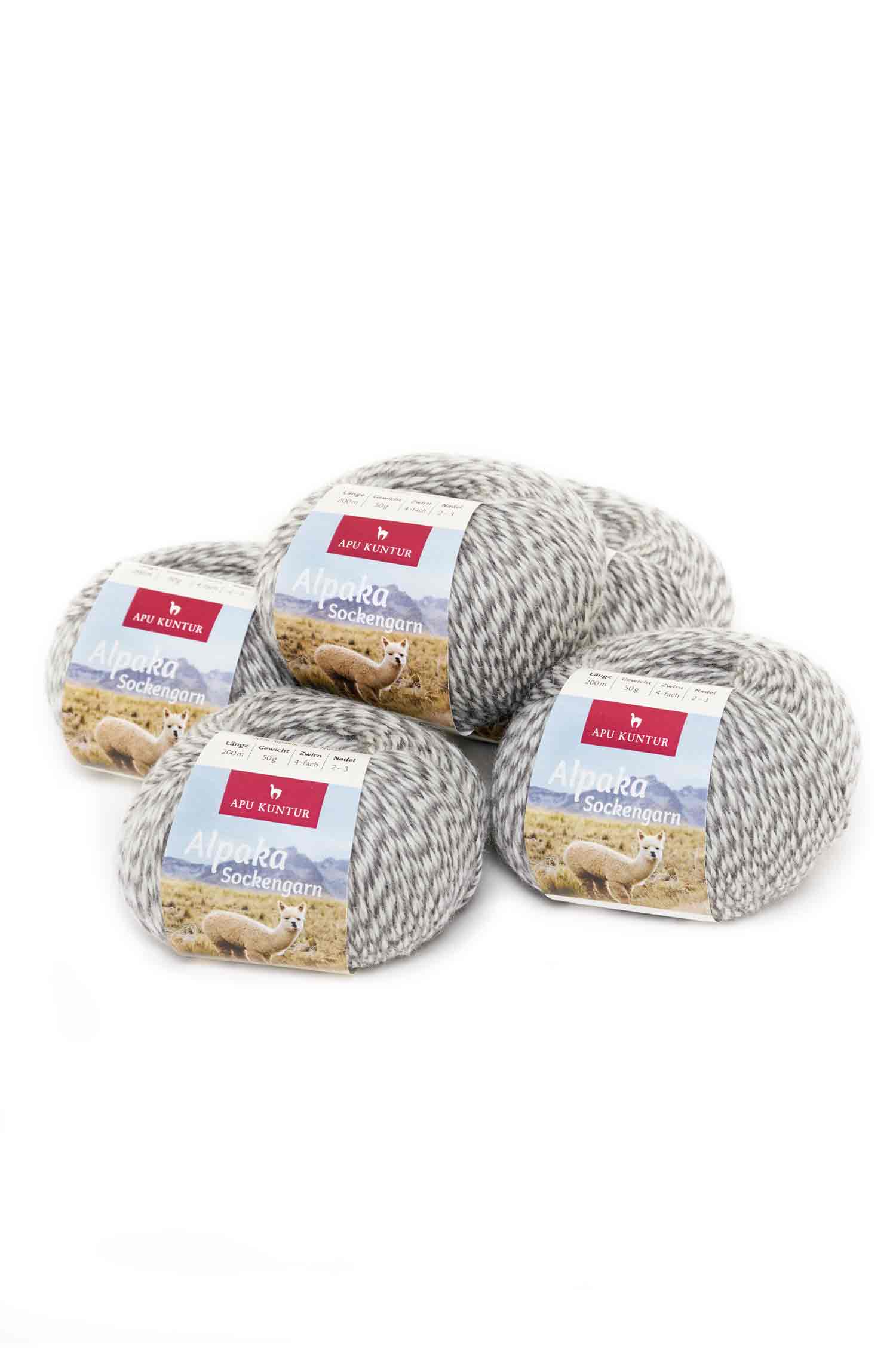Alpaka Wolle SOCKENGARN | 50g | 5er Pack | Alpaka-Woll-Mix