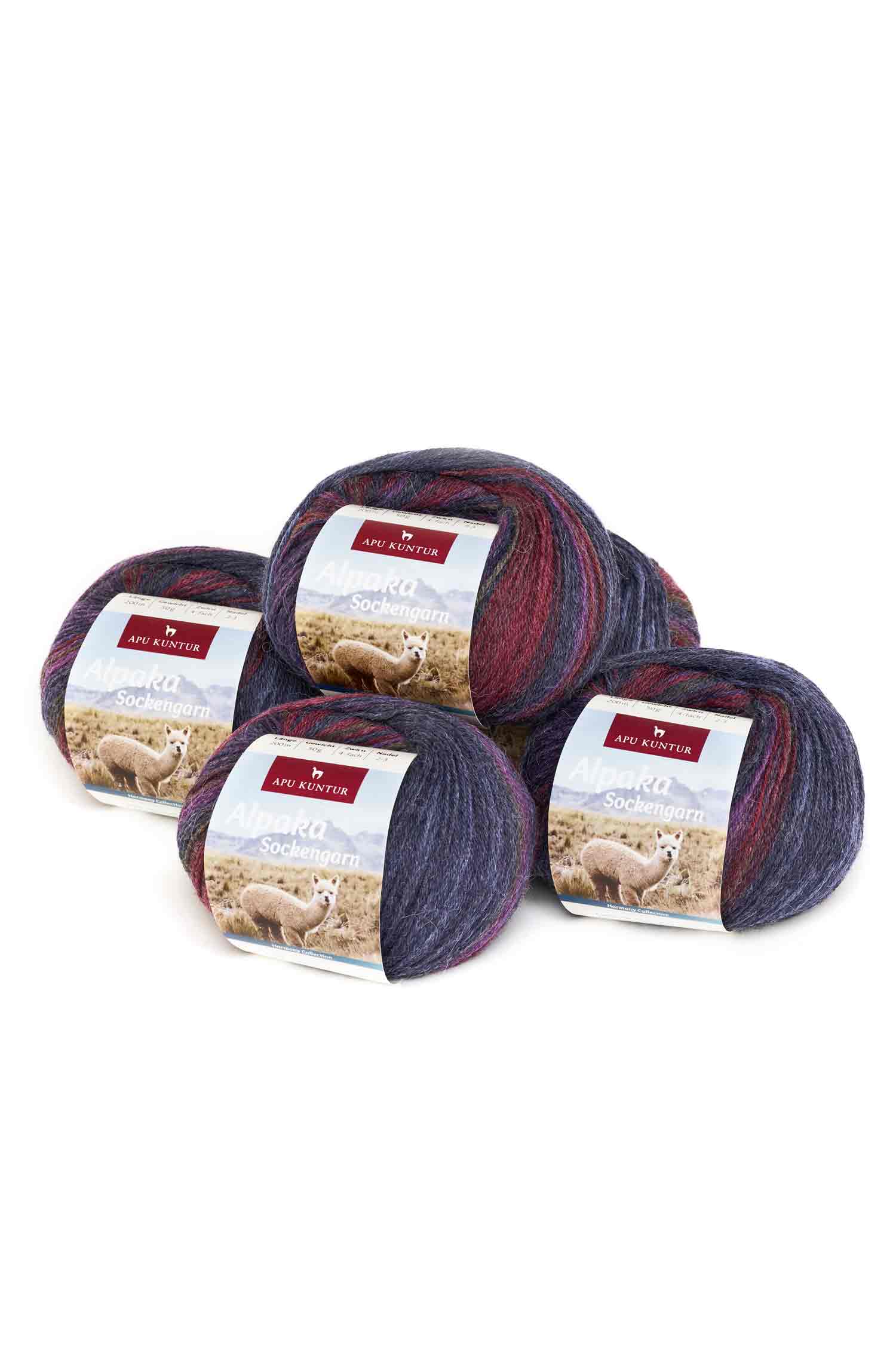 Alpaka Wolle SOCKENGARN HARMONY | 50g | 5er Pack | Alpaka-Woll-Mix