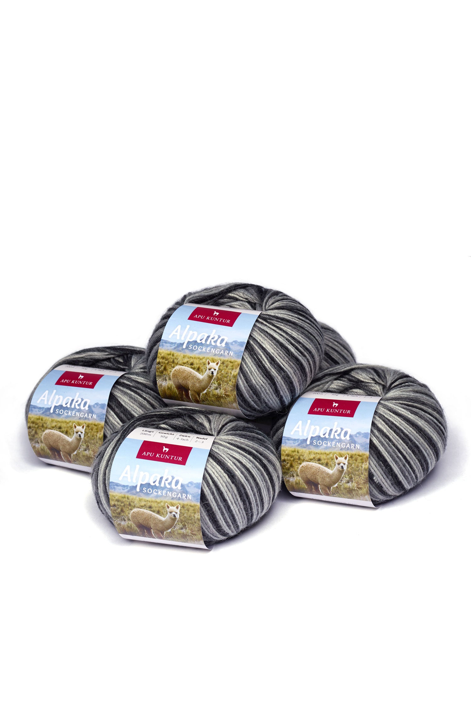 Alpaka Wolle SOCKENGARN | 50g | 5er Pack | Alpaka-Woll-Mix
