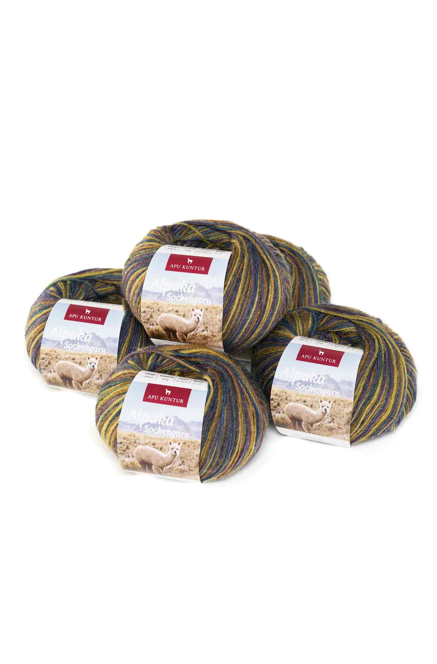 Alpaka Sockengarn MULTICOLOUR | 5×50g