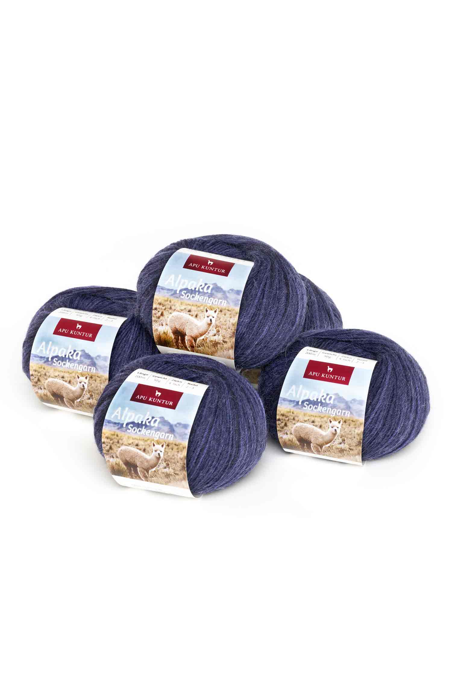 Alpaka Wolle SOCKENGARN | 50g | 5er Pack | Alpaka-Woll-Mix
