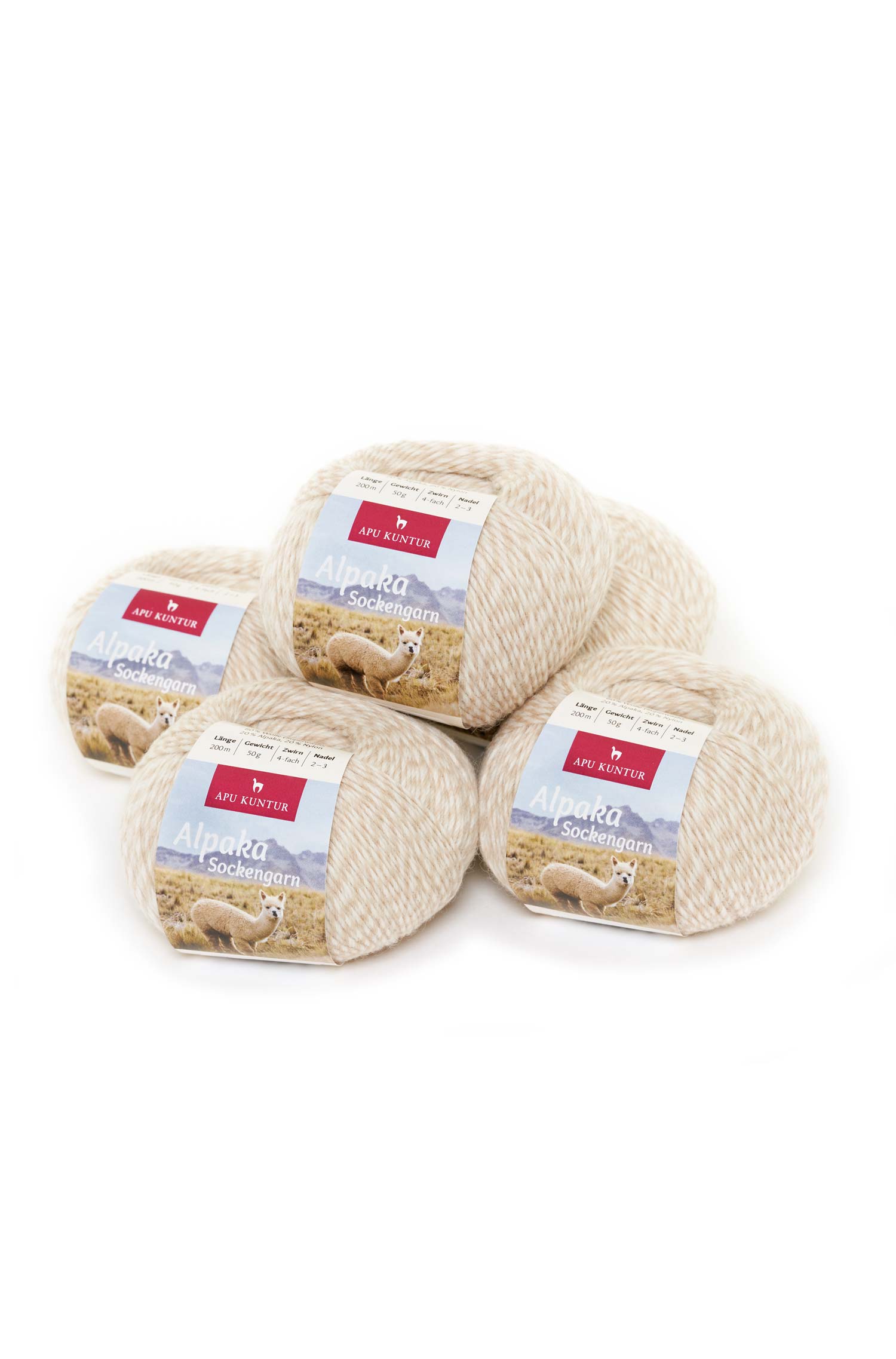 Alpaka Wolle SOCKENGARN | 50g | 5er Pack | Alpaka-Woll-Mix