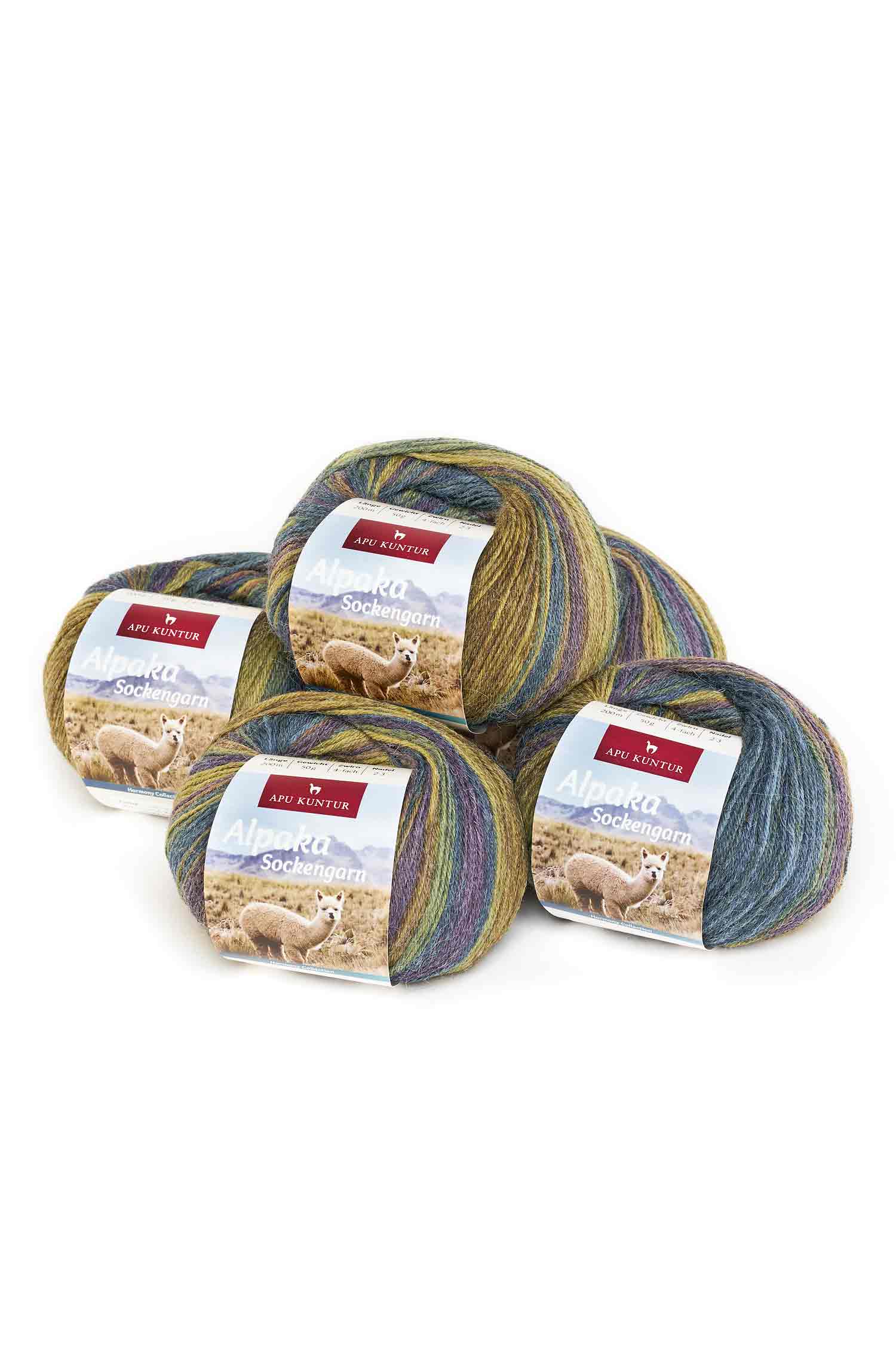 Alpaka Wolle SOCKENGARN HARMONY | 50g | 5er Pack | Alpaka-Woll-Mix