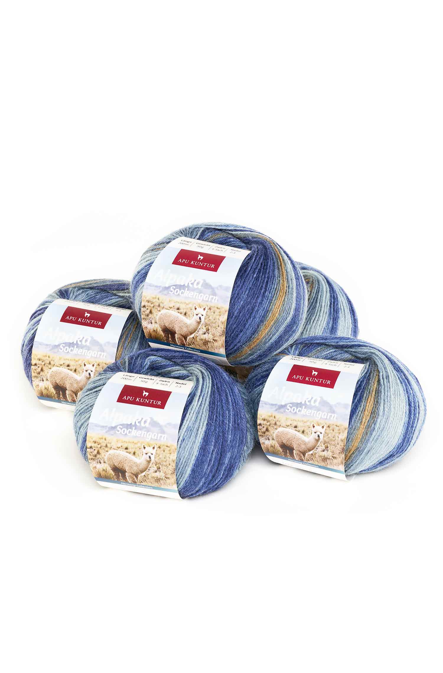 Alpaka Wolle SOCKENGARN HARMONY | 50g | 5er Pack | Alpaka-Woll-Mix