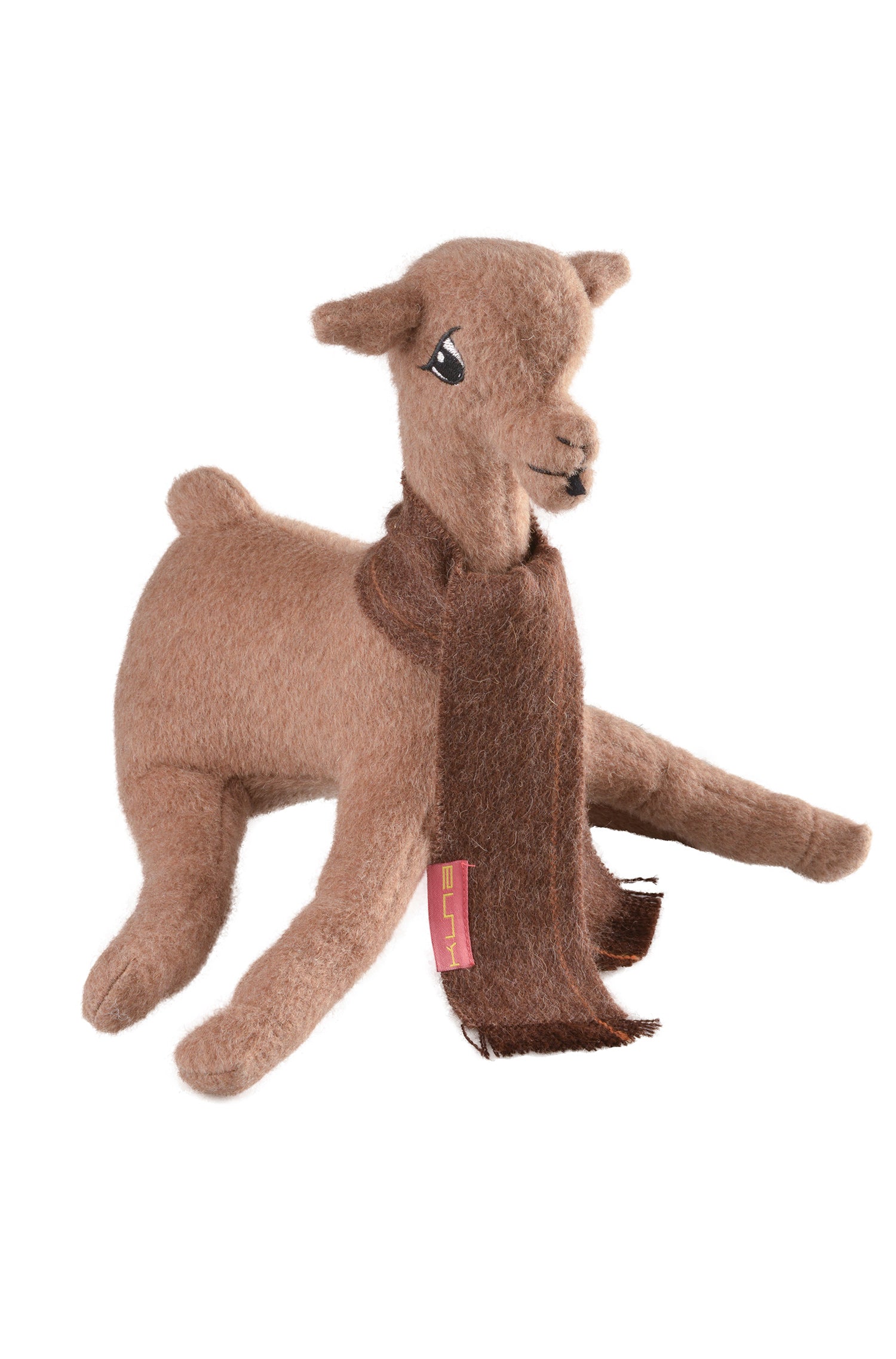 Felt alpaca LAYKA cuddly toy with baby alpaca woven scarf decorative item KUNA approx. 27cm