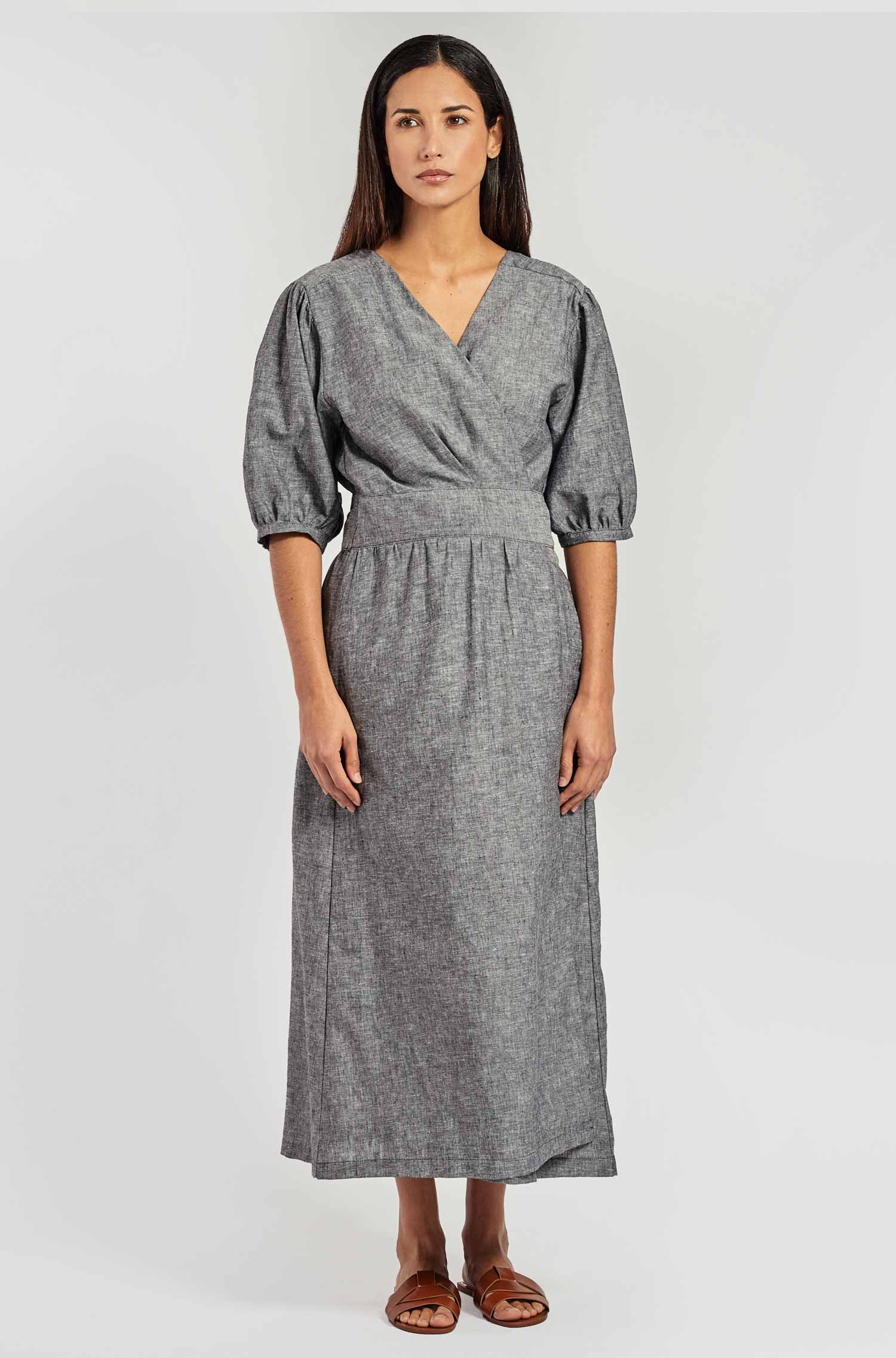 Kleid VALERIANA aus Baumwolle & Leinen