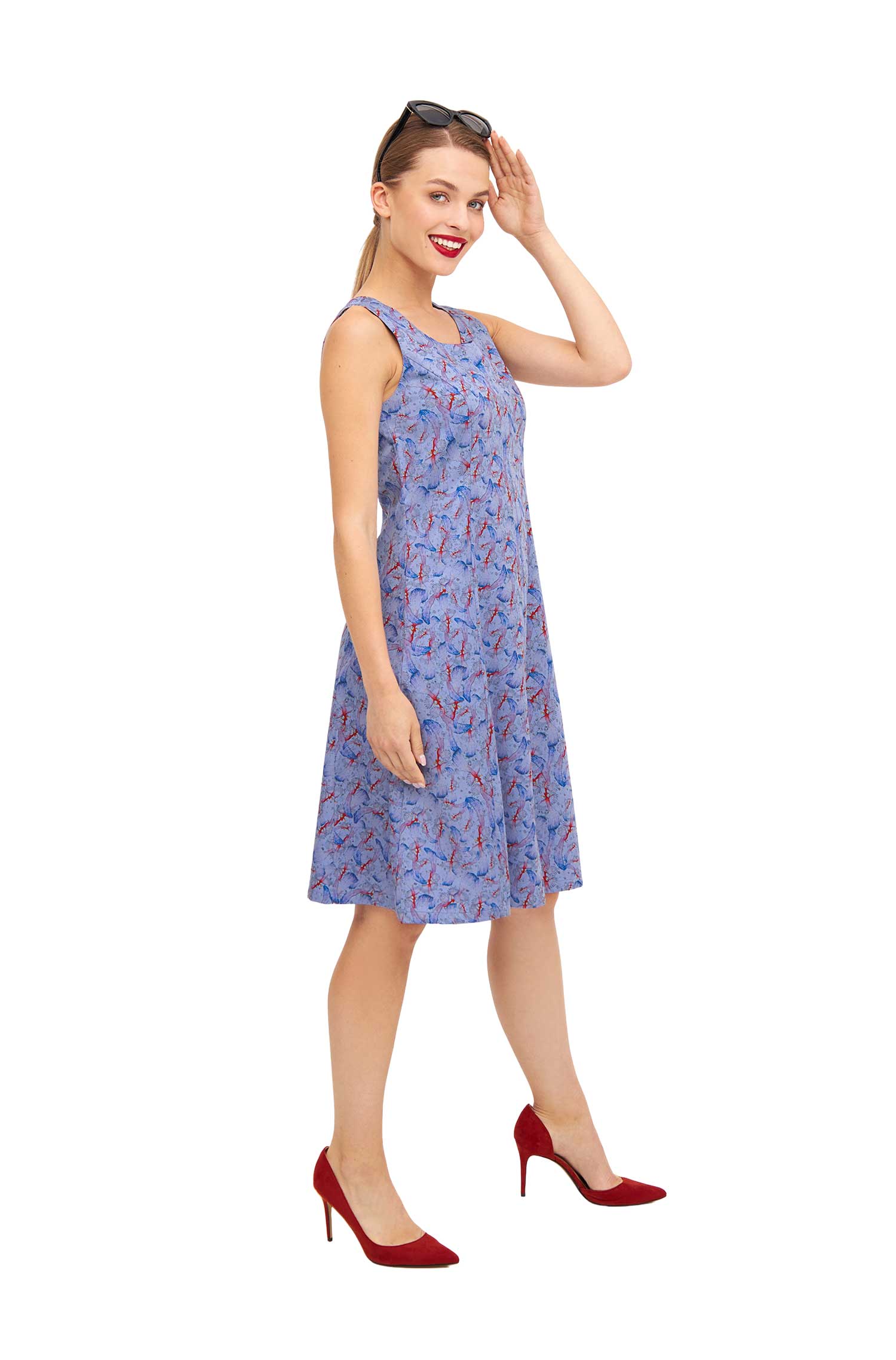 Kurzes Kleid FLYING BIRD aus Bio-Pima-Baumwolle