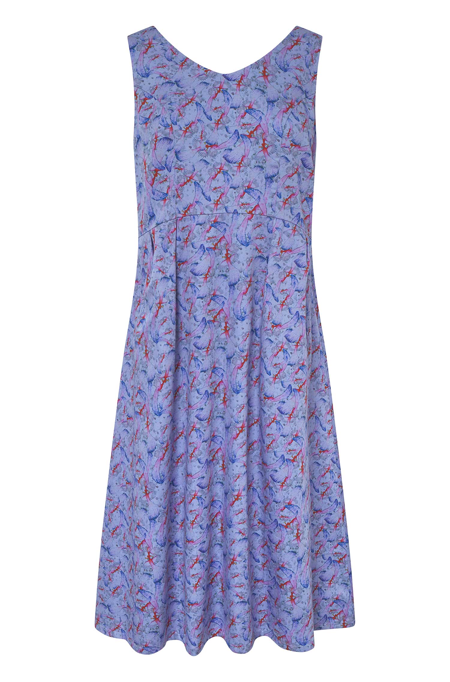 Langes Kleid FLYING BIRD aus Bio-Pima-Baumwolle