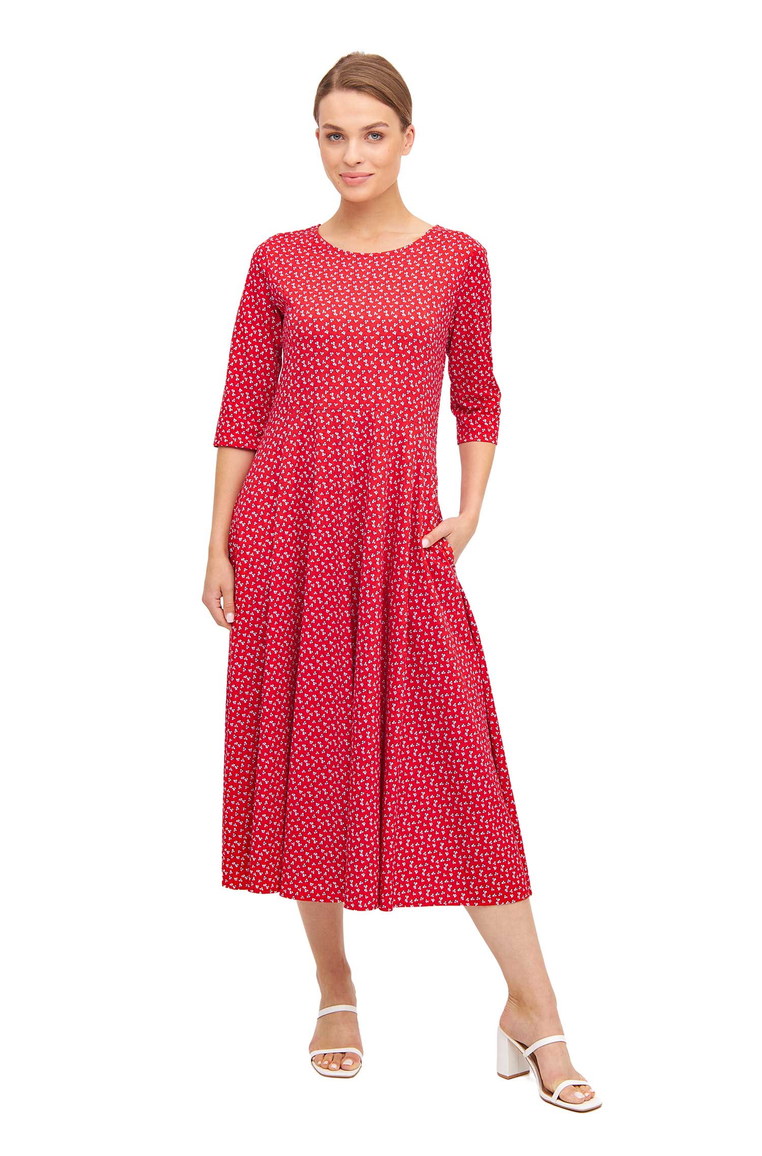 Langes Kleid PAPERFLOWER aus Bio-Pima-Baumwolle