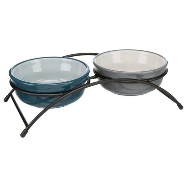 Trixie Napf-Set, Keramik/Metall - petrol/grau - 2 ×