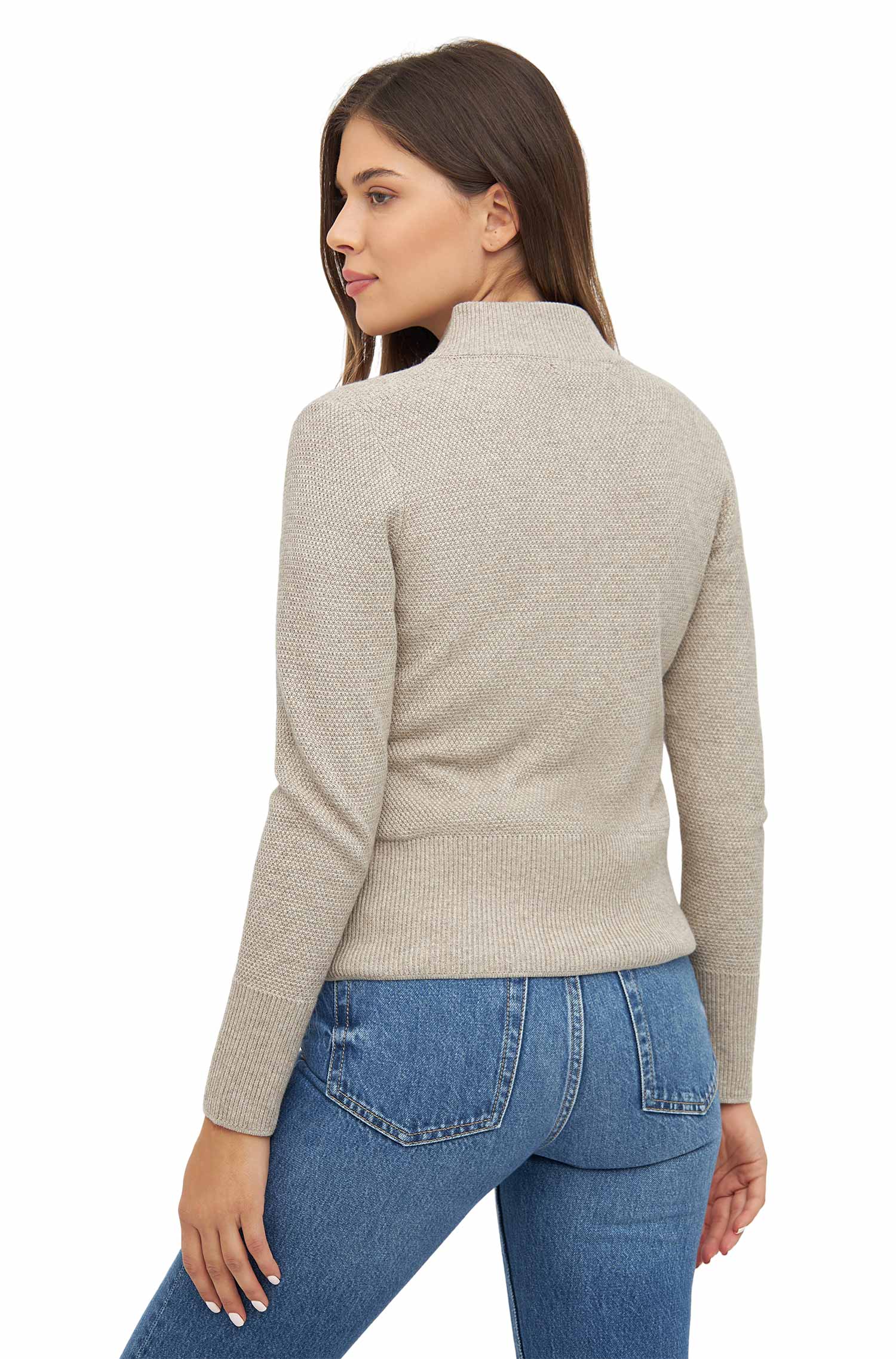 Strickjacke ALAYA mit Zipper aus Baby-Alpaka-Baumwoll-Mix